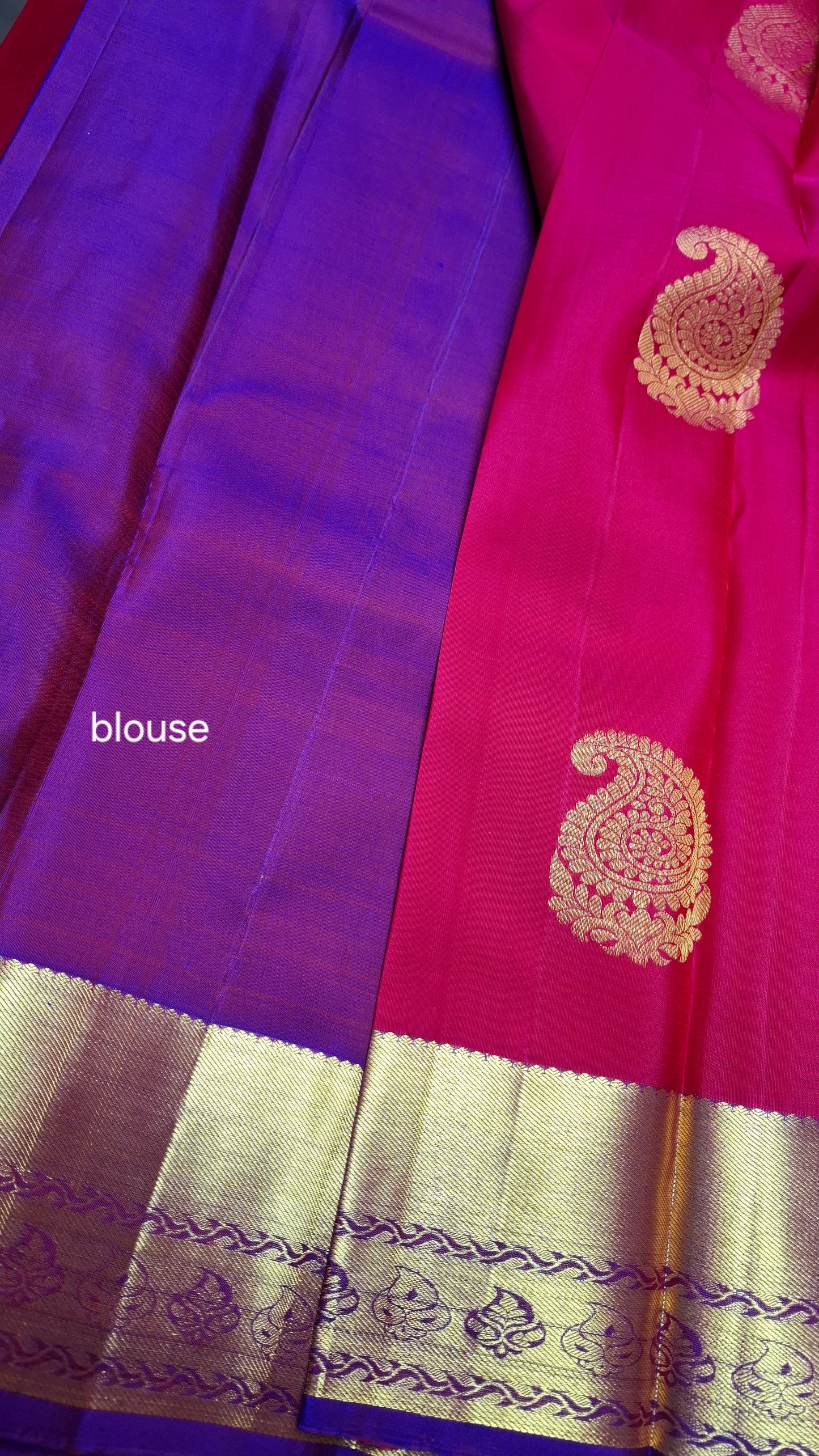 DARK HOT PINK & PURPLE KANJIPURAM