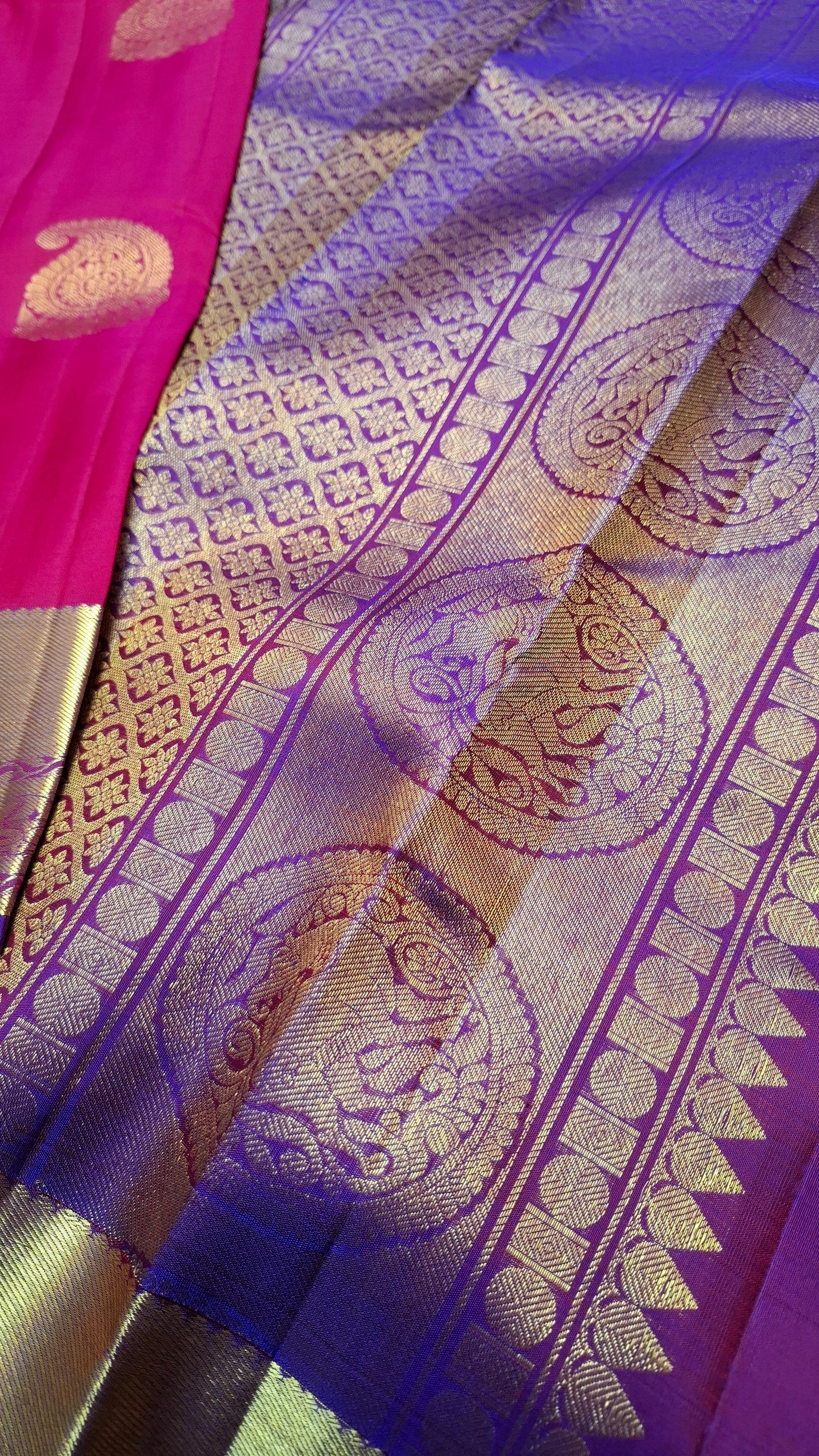 DARK HOT PINK & PURPLE KANJIPURAM