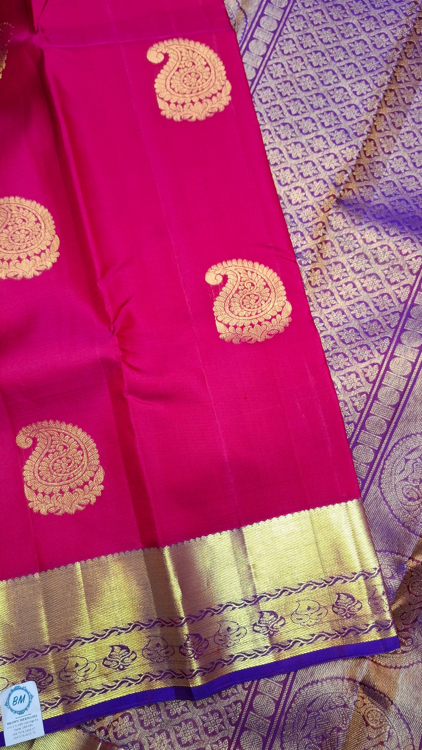 DARK HOT PINK & PURPLE KANJIPURAM