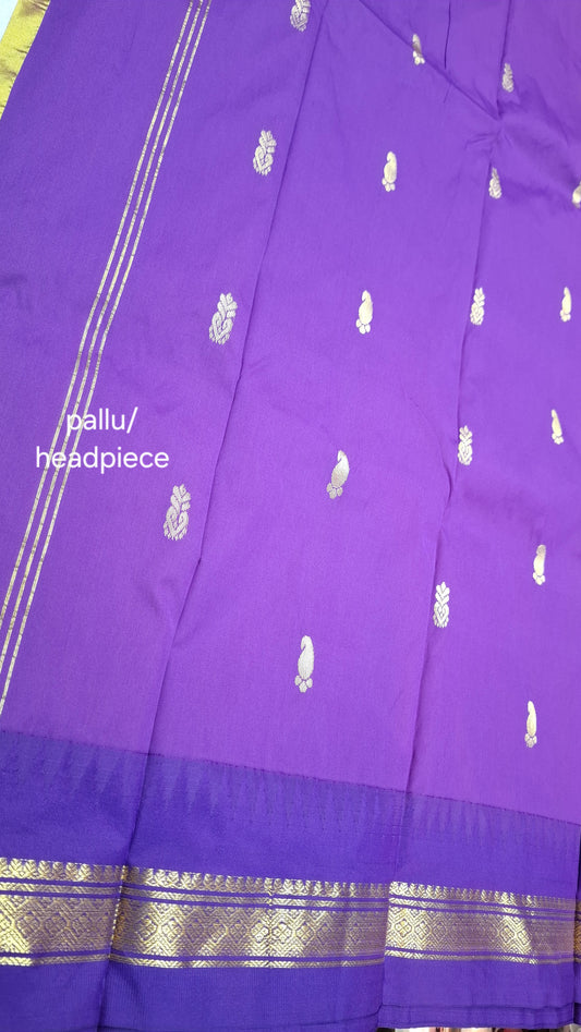 OLIVE GREEN & PURPLE KANJI SILK