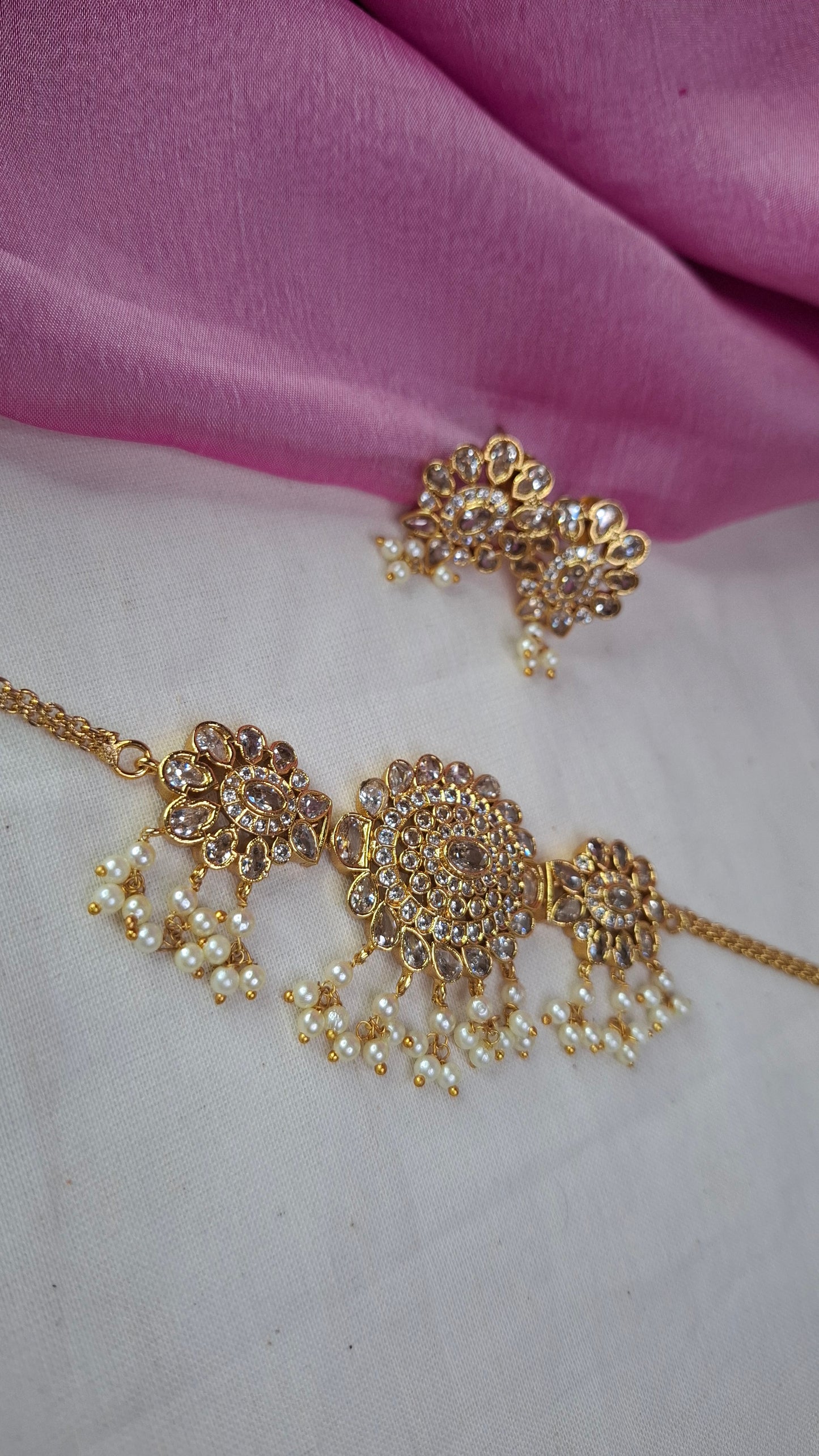 ANTIQUE GOLD CHOKER SET E0253