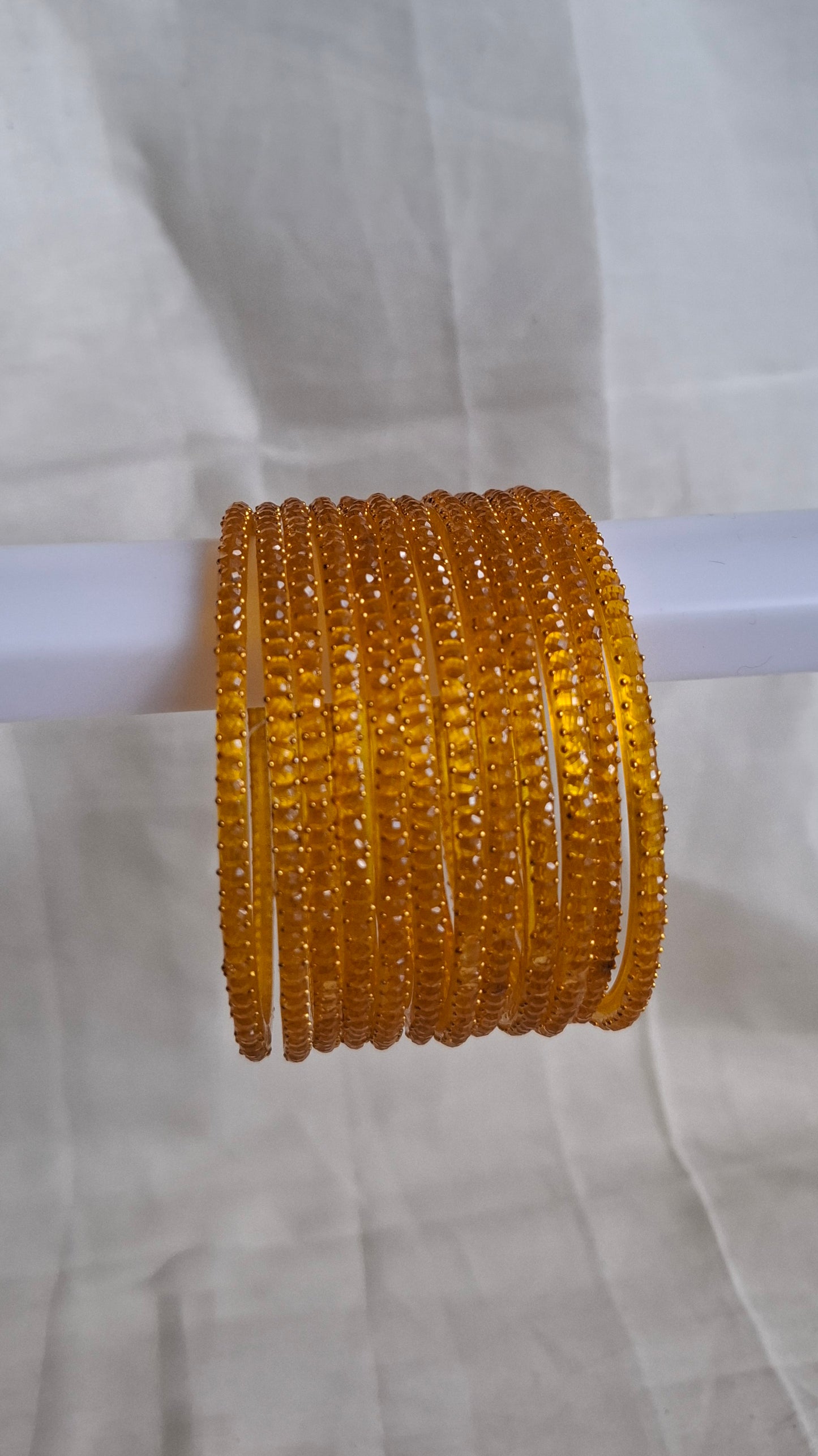 RAIN DROP GLASS BANGLES (YELLOW ORANGE)
