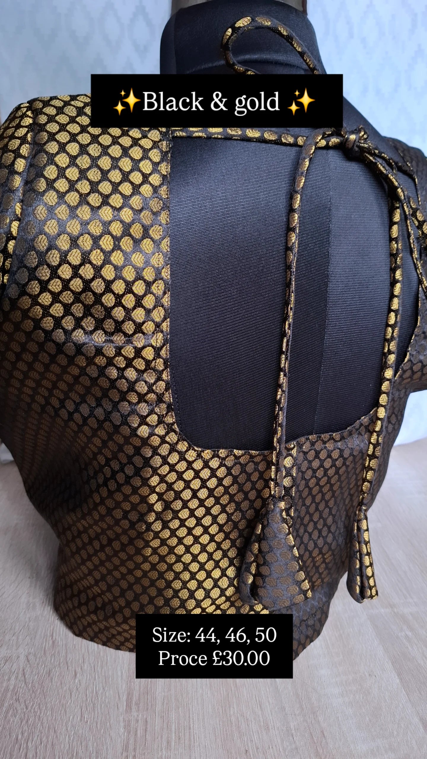 BLACK BROCADE BLOUSE