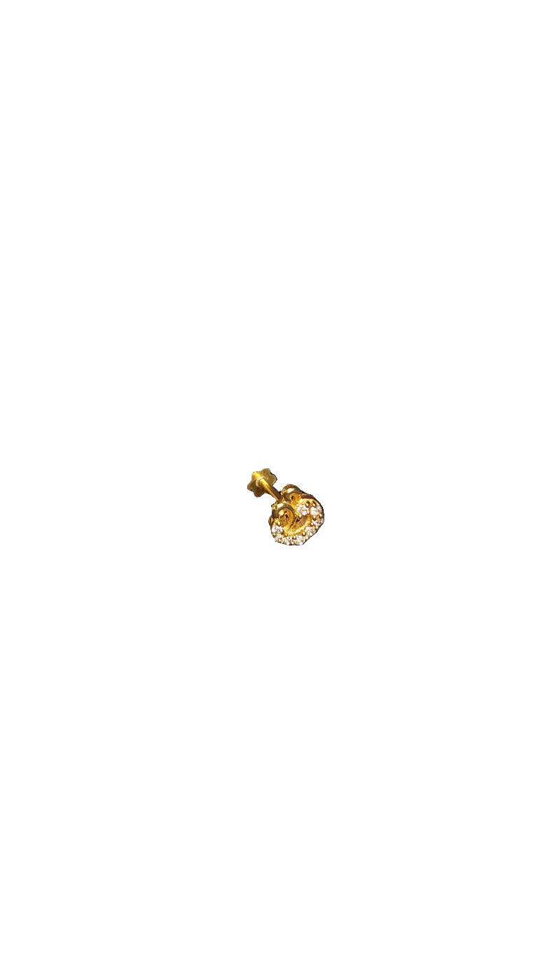 18ct Gold | CZ Nose Stud | 004