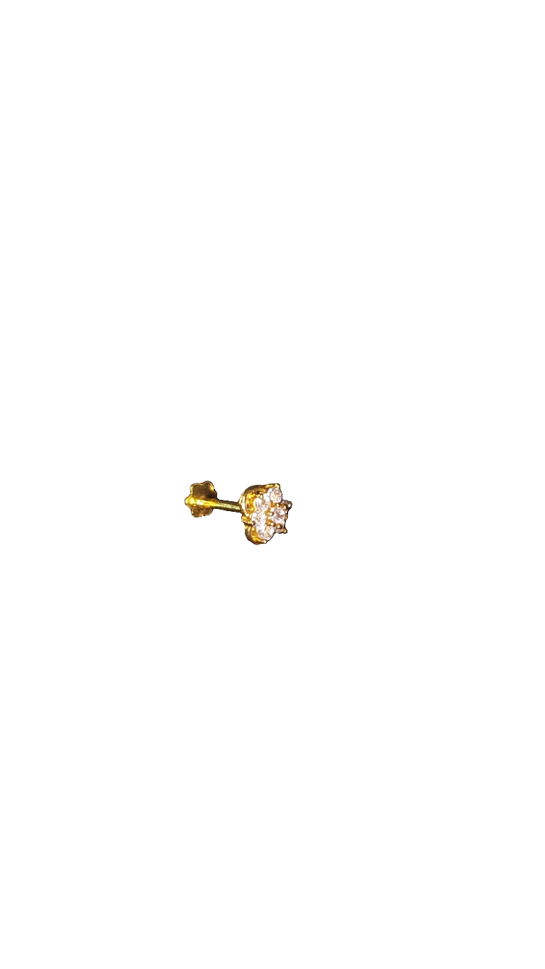 18ct Gold | CZ Nose Stud | 002