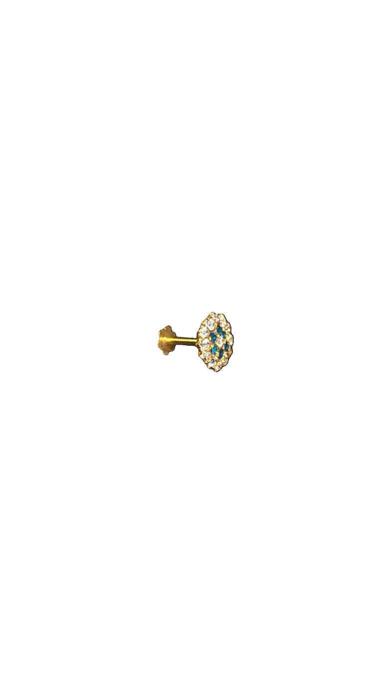 18ct Gold | CZ Nose Stud | 001