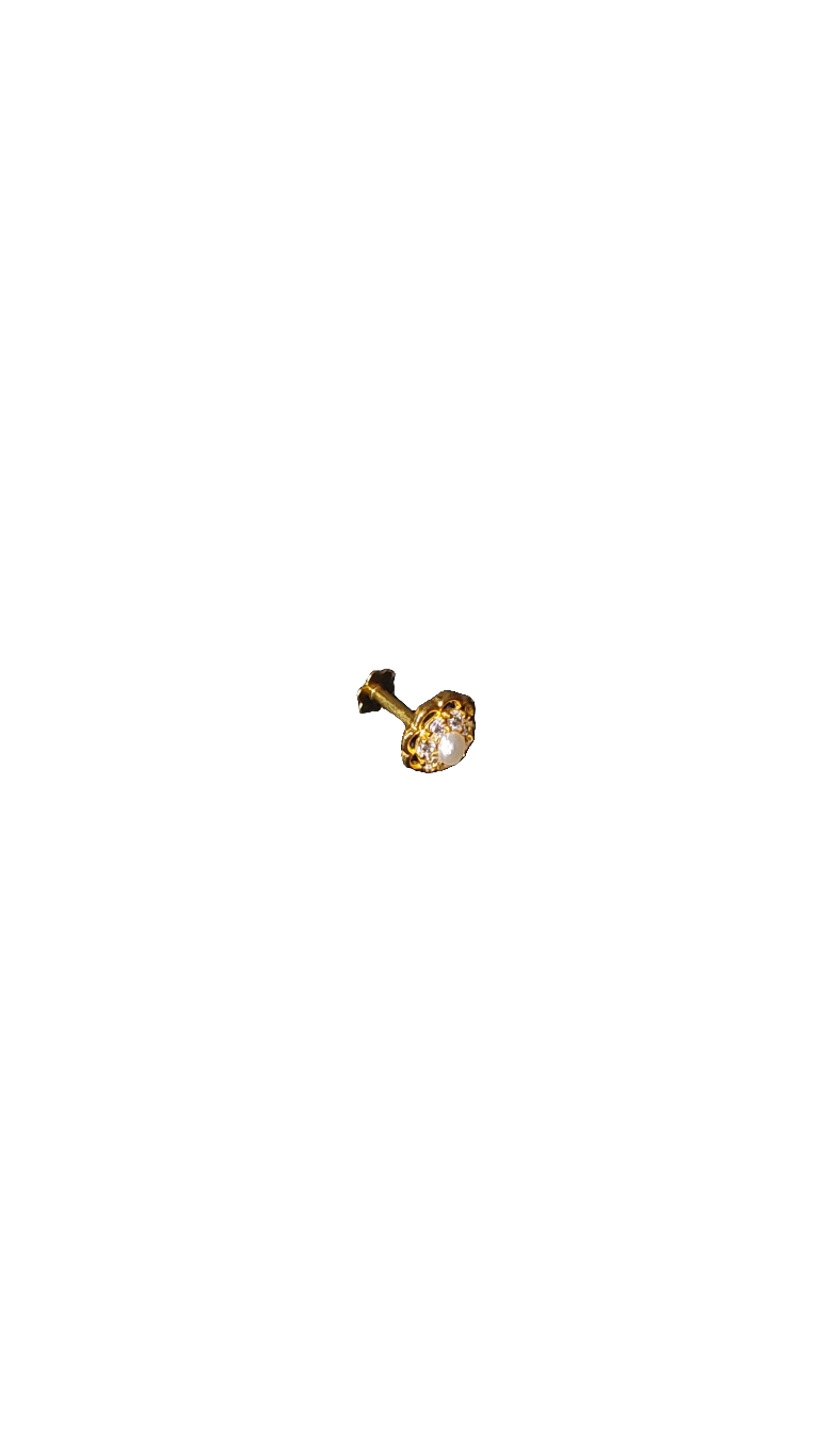 18ct Gold | CZ Nose Stud | 006