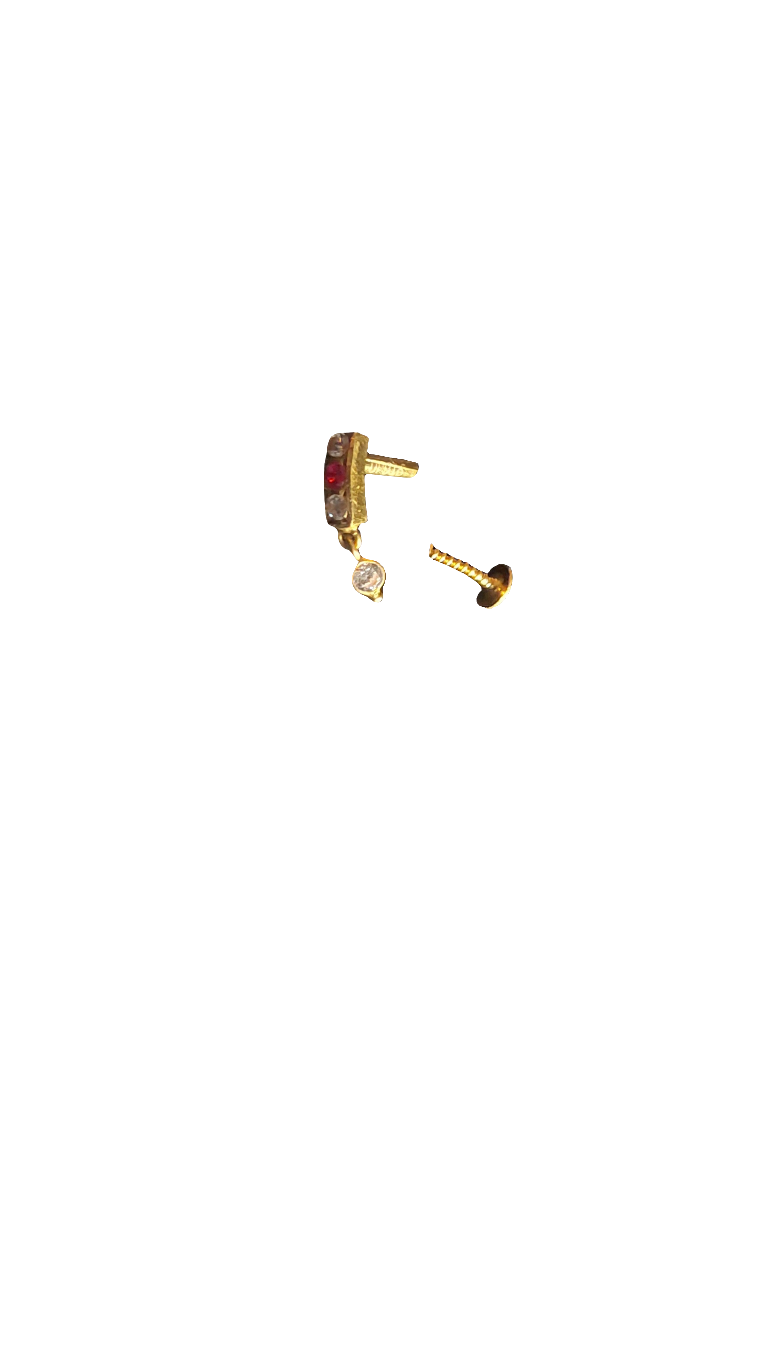22ct Gold | CZ Nose Stud | 028