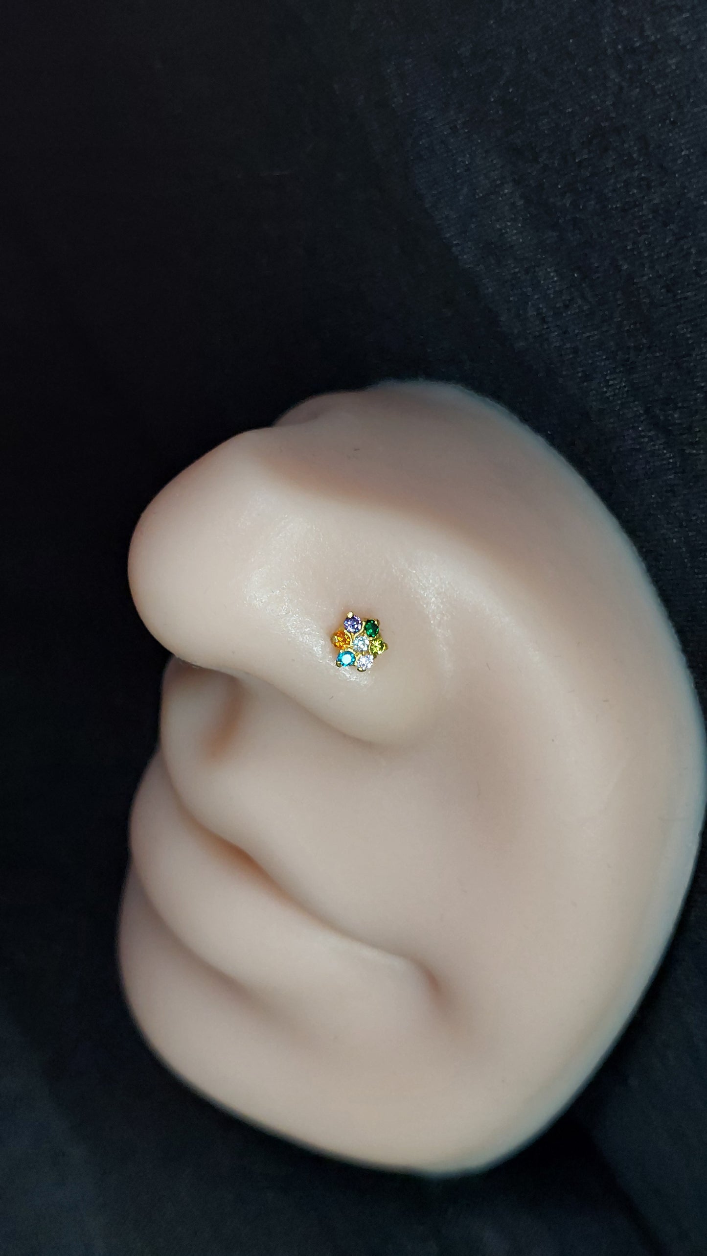 18ct Gold | CZ Nose Stud | 011