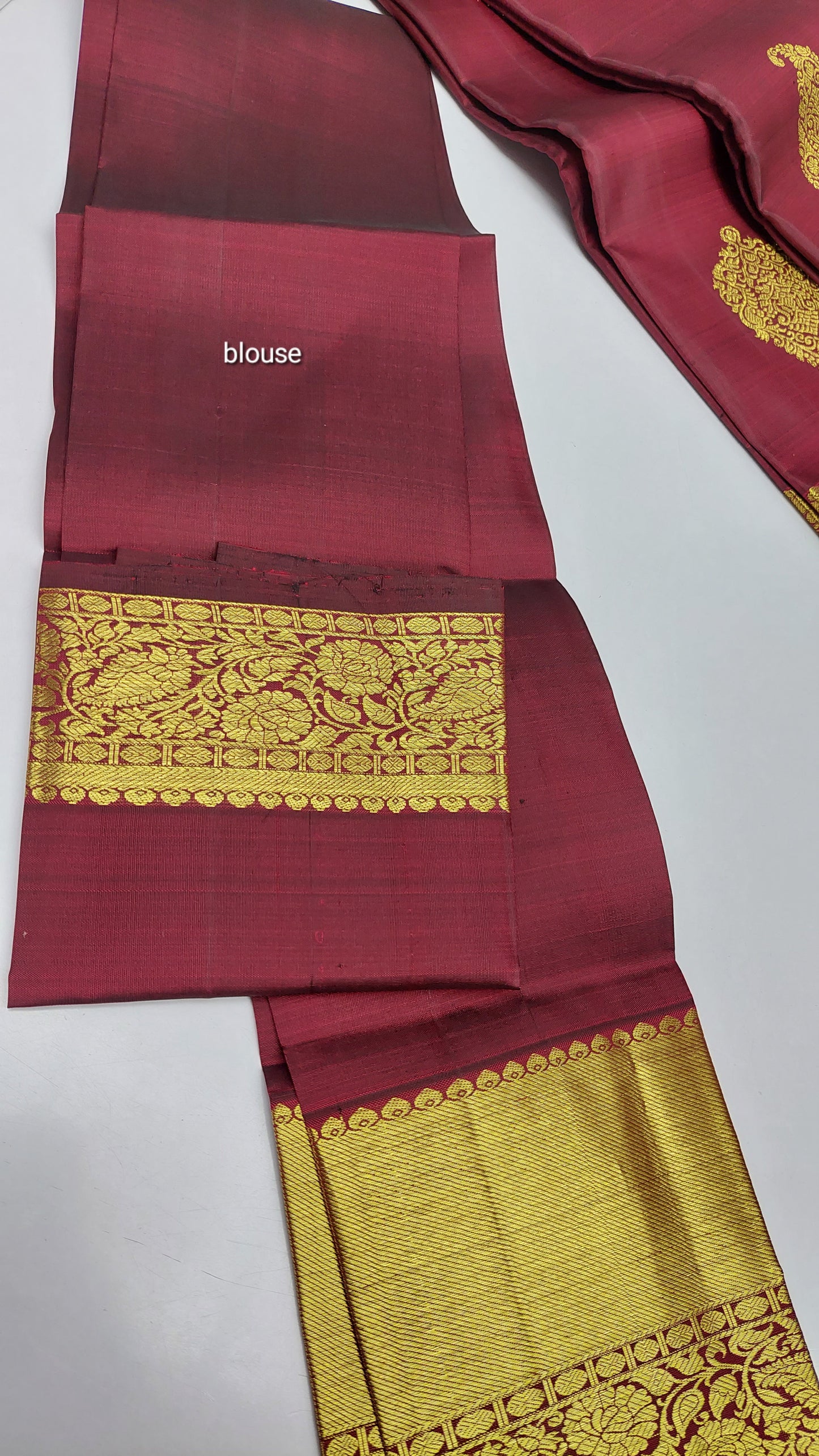 DARK RED KANJIPURAM