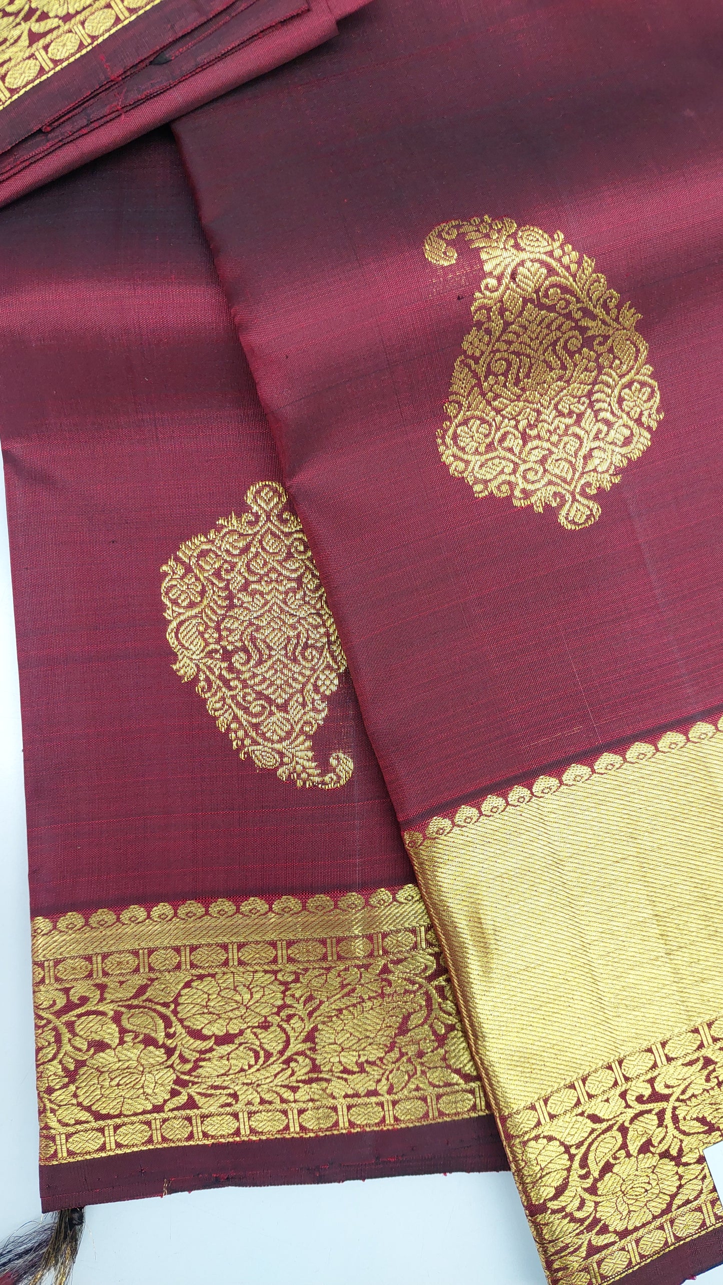DARK RED KANJIPURAM