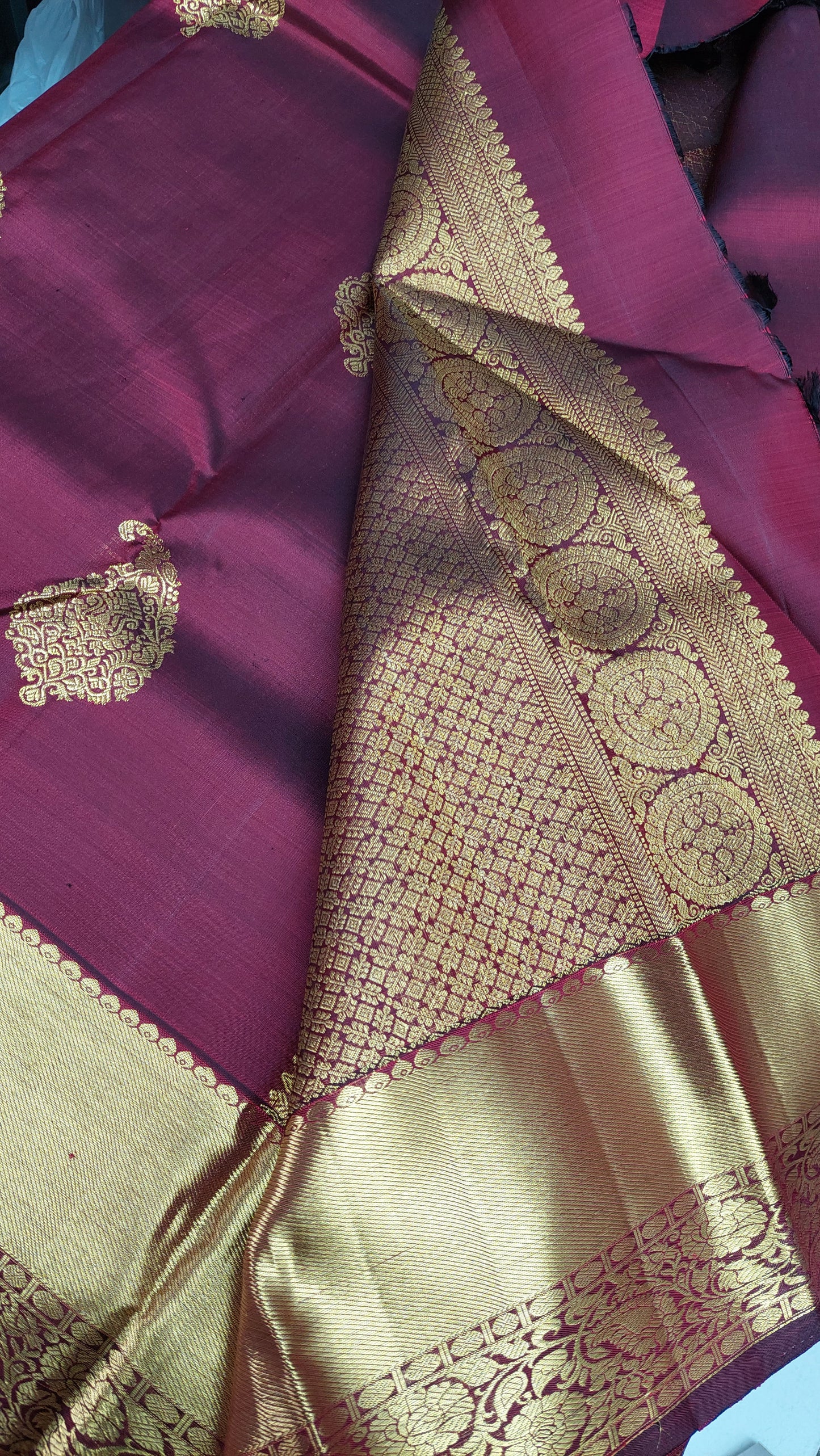 DARK RED KANJIPURAM
