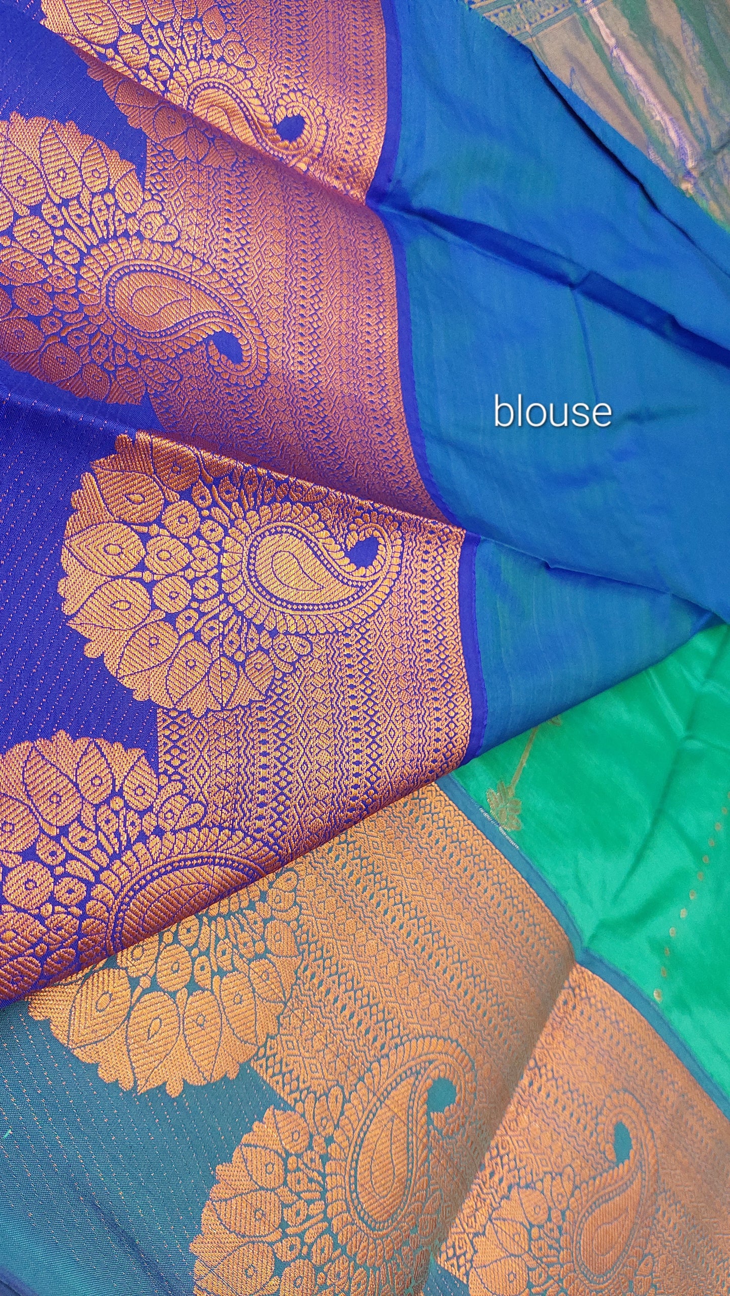 TURQUOISE AND BLUE SILK SAREE