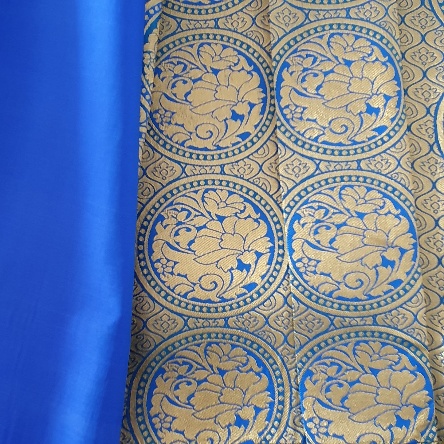 BLUE KANCHIPURAM HEAVY EMBROIDERY