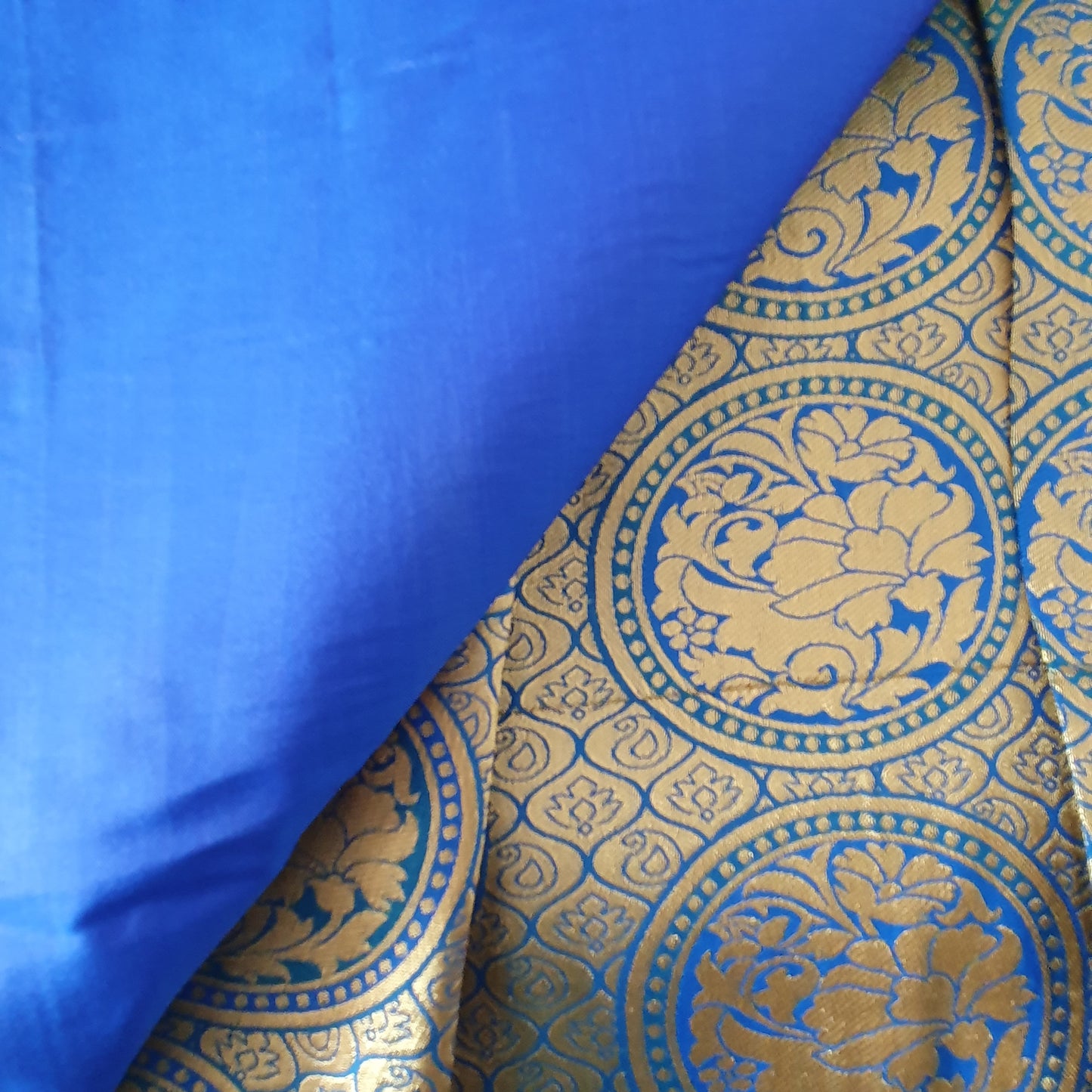 BLUE KANCHIPURAM HEAVY EMBROIDERY