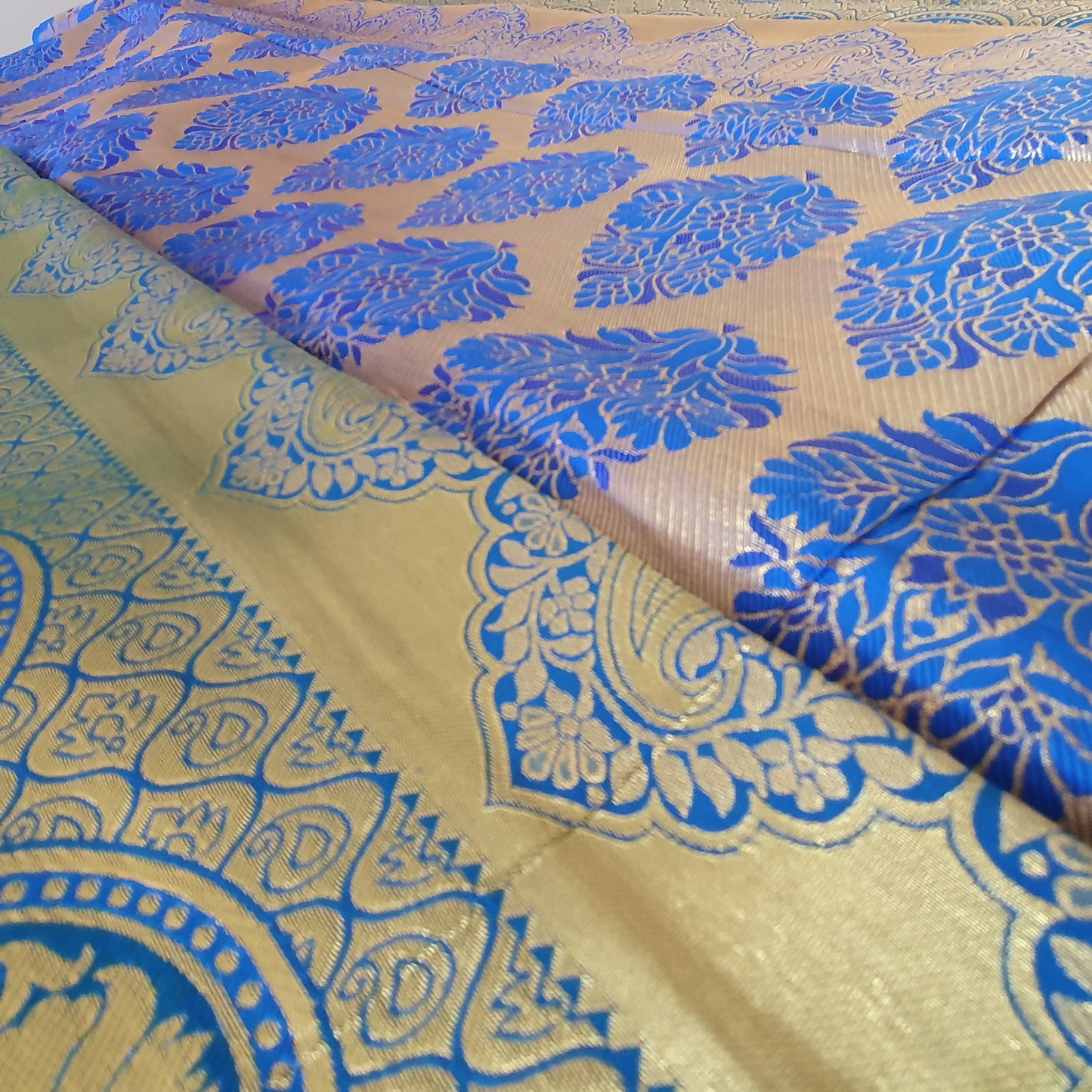BLUE KANCHIPURAM HEAVY EMBROIDERY