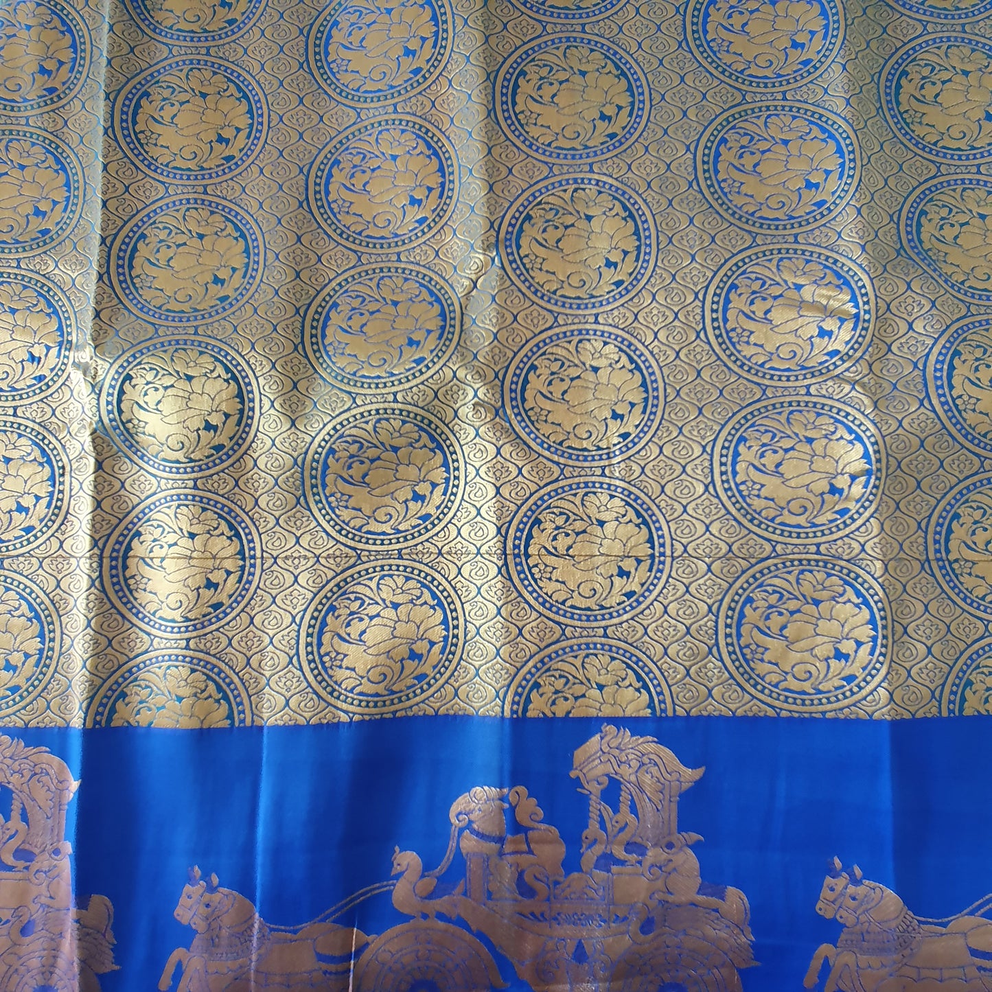 BLUE KANCHIPURAM HEAVY EMBROIDERY