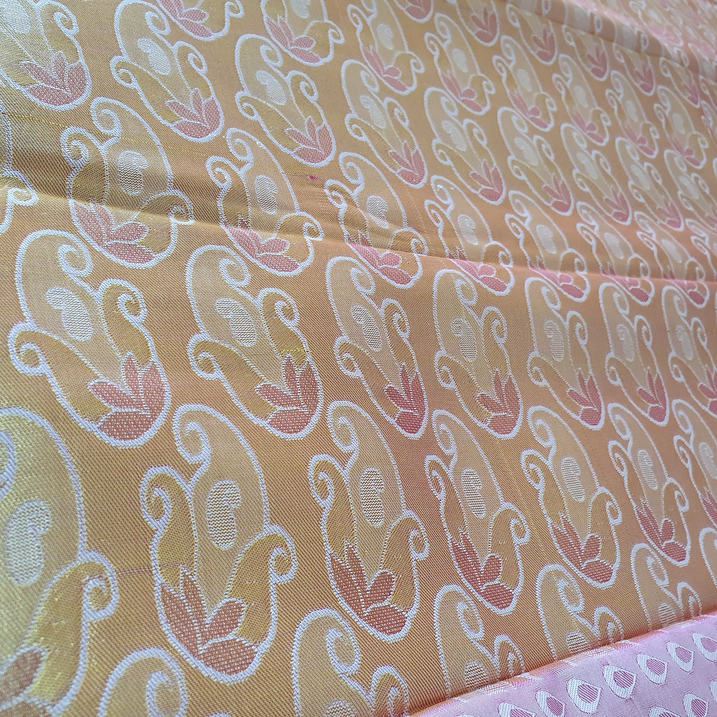 SALMON PINK SILK SAREE