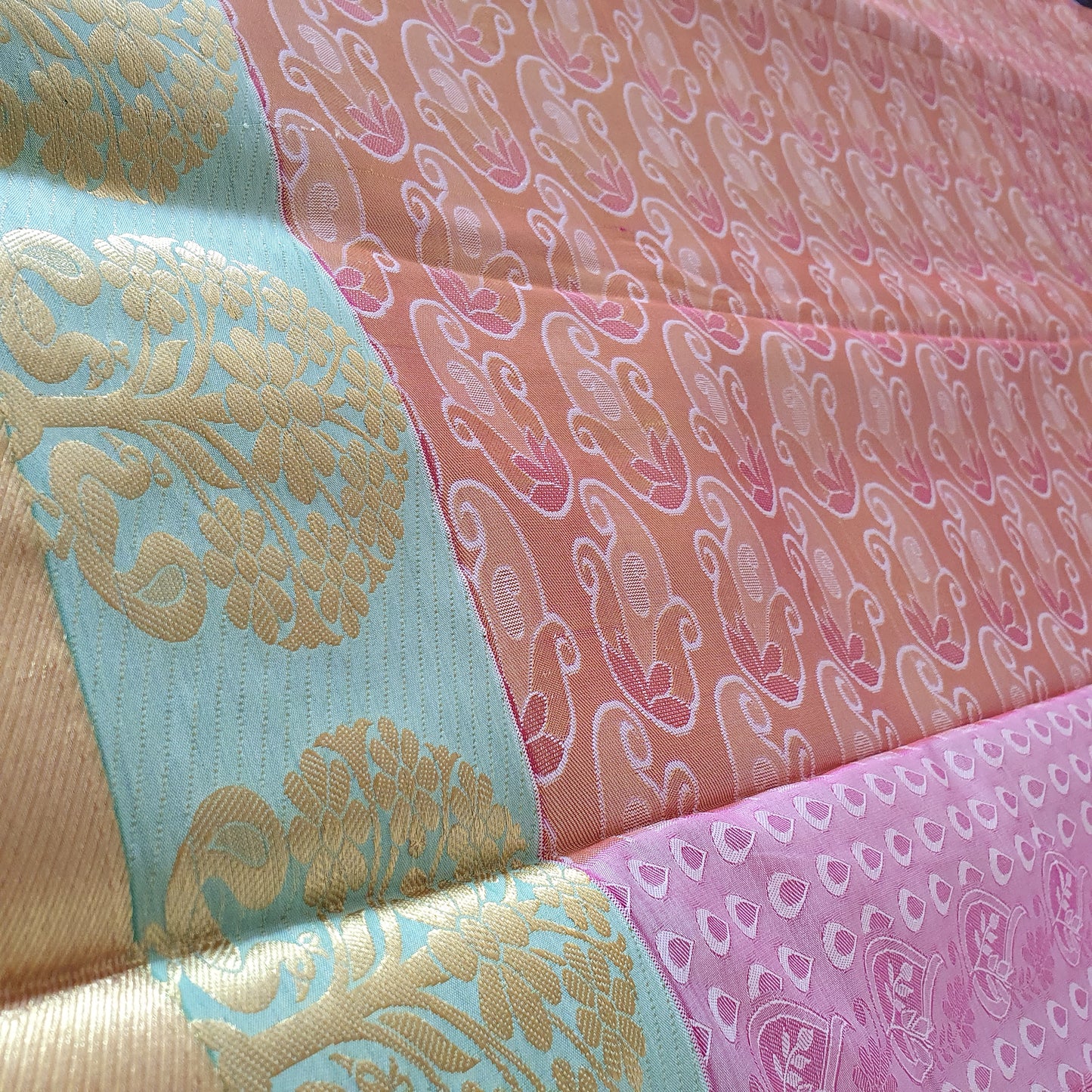 SALMON PINK SILK SAREE