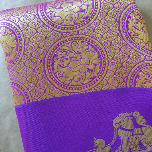 PURPLE KANCHIPURAM HEAVY EMBROIDERY