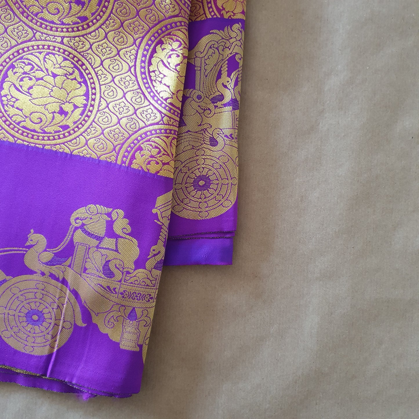 PURPLE KANCHIPURAM HEAVY EMBROIDERY