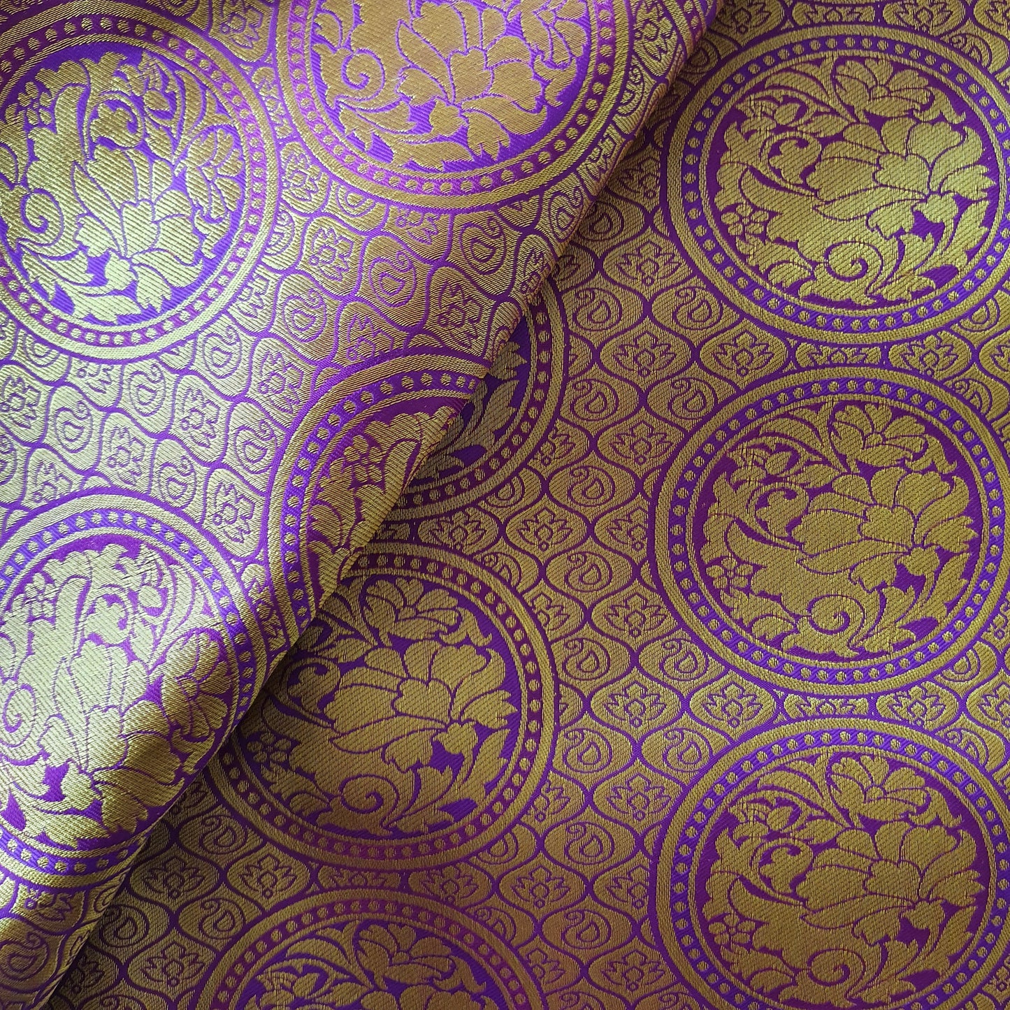 PURPLE KANCHIPURAM HEAVY EMBROIDERY