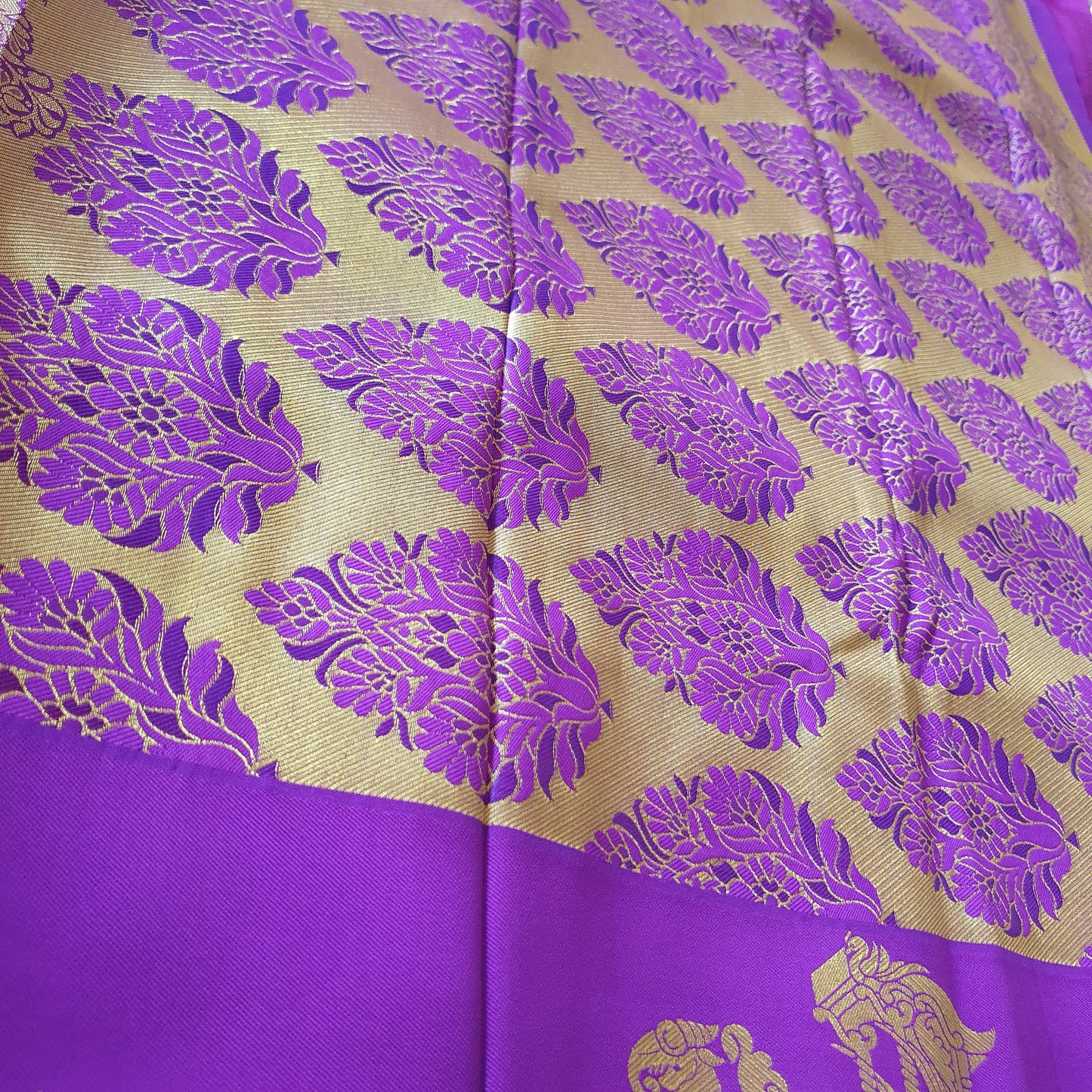 PURPLE KANCHIPURAM HEAVY EMBROIDERY