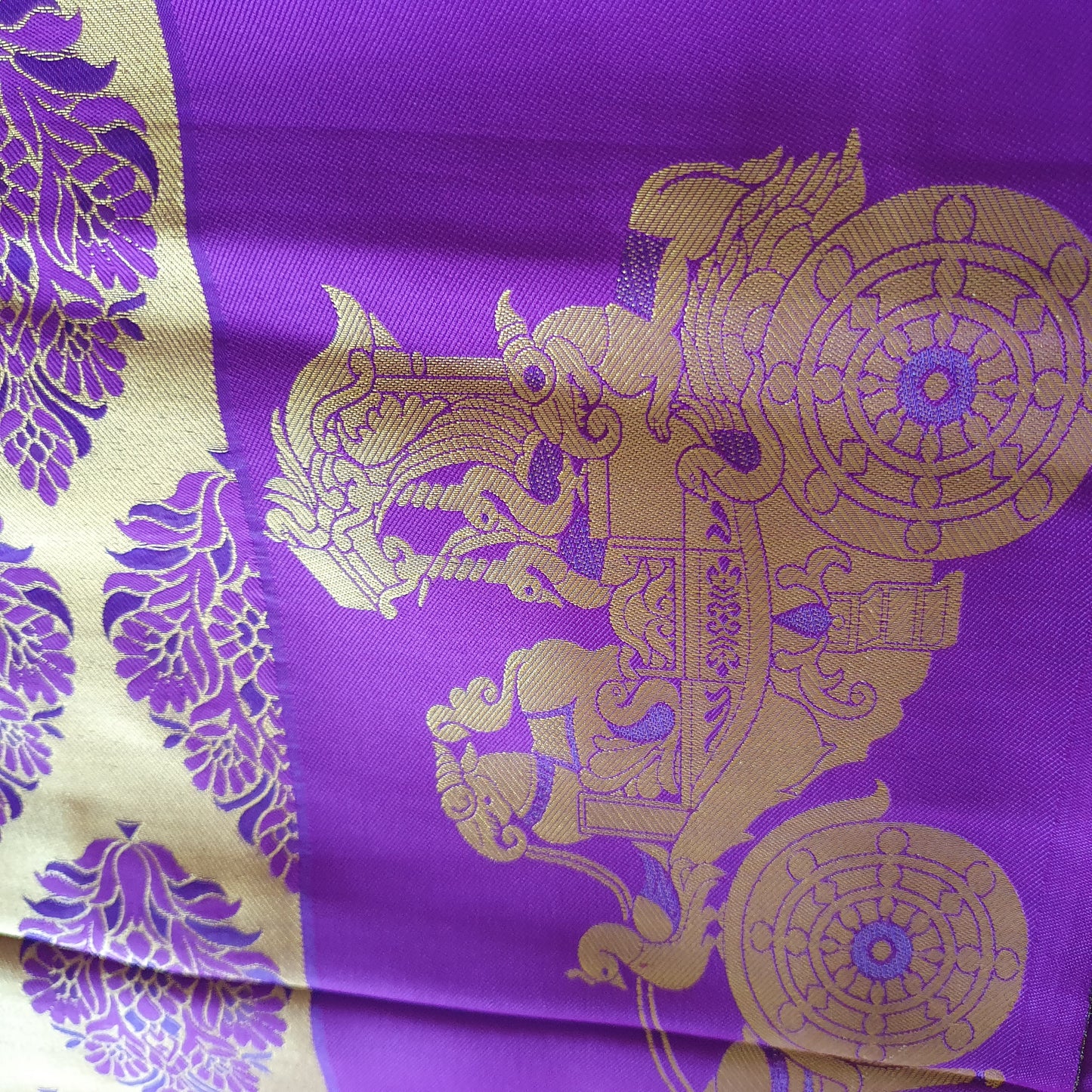 PURPLE KANCHIPURAM HEAVY EMBROIDERY