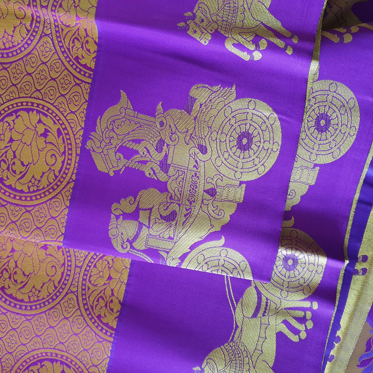 PURPLE KANCHIPURAM HEAVY EMBROIDERY