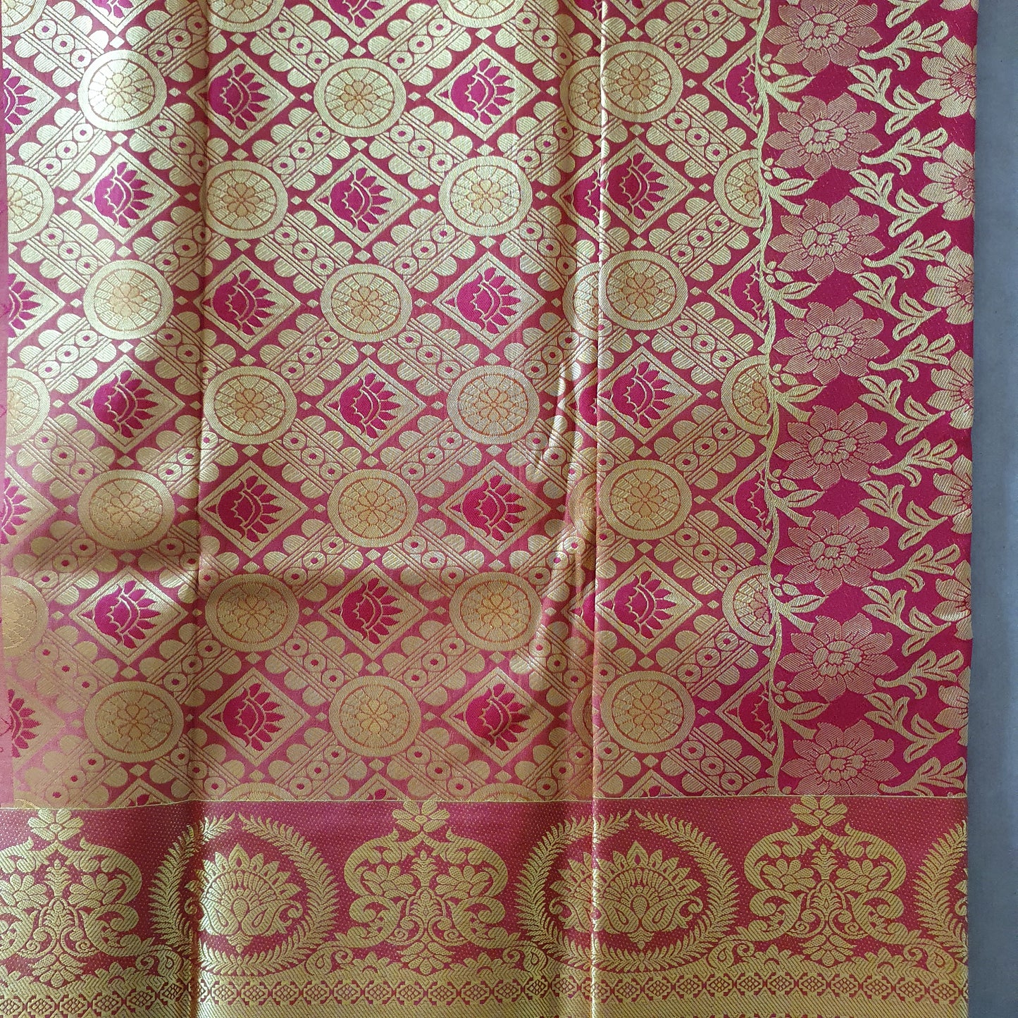 DEEP RED SILK SAREE WITH HEAVY EMBROIDERY