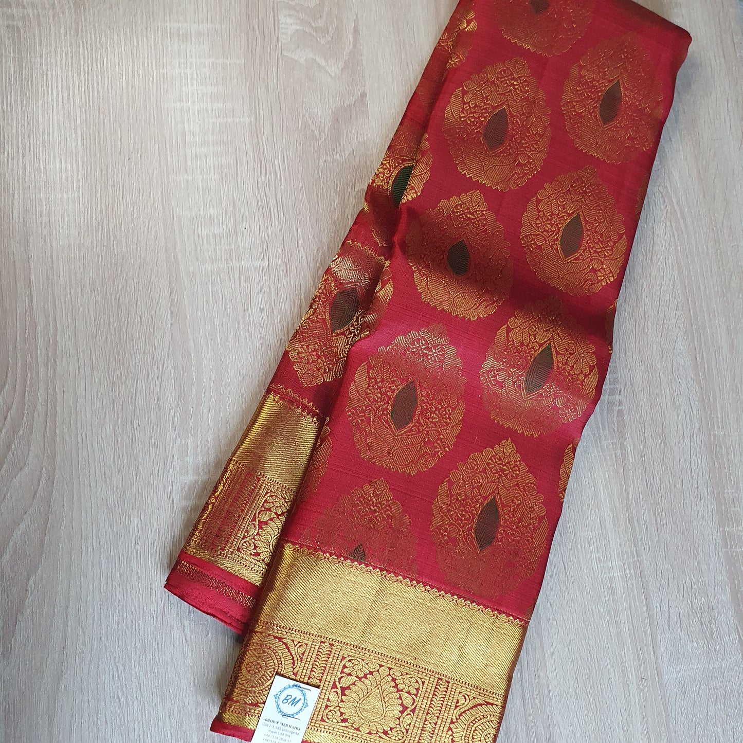 DEEP RED PURE KANJIPURAM SILK SAREE