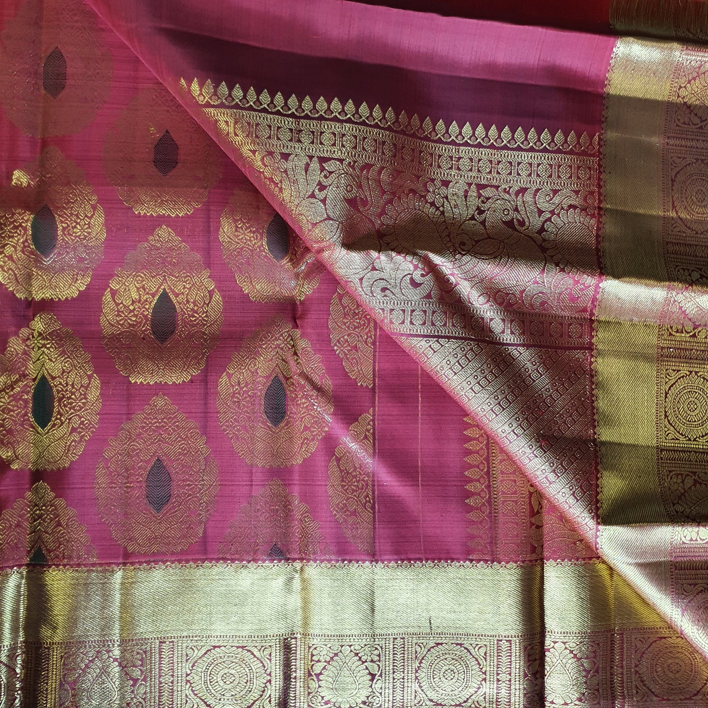 DEEP RED PURE KANJIPURAM SILK SAREE