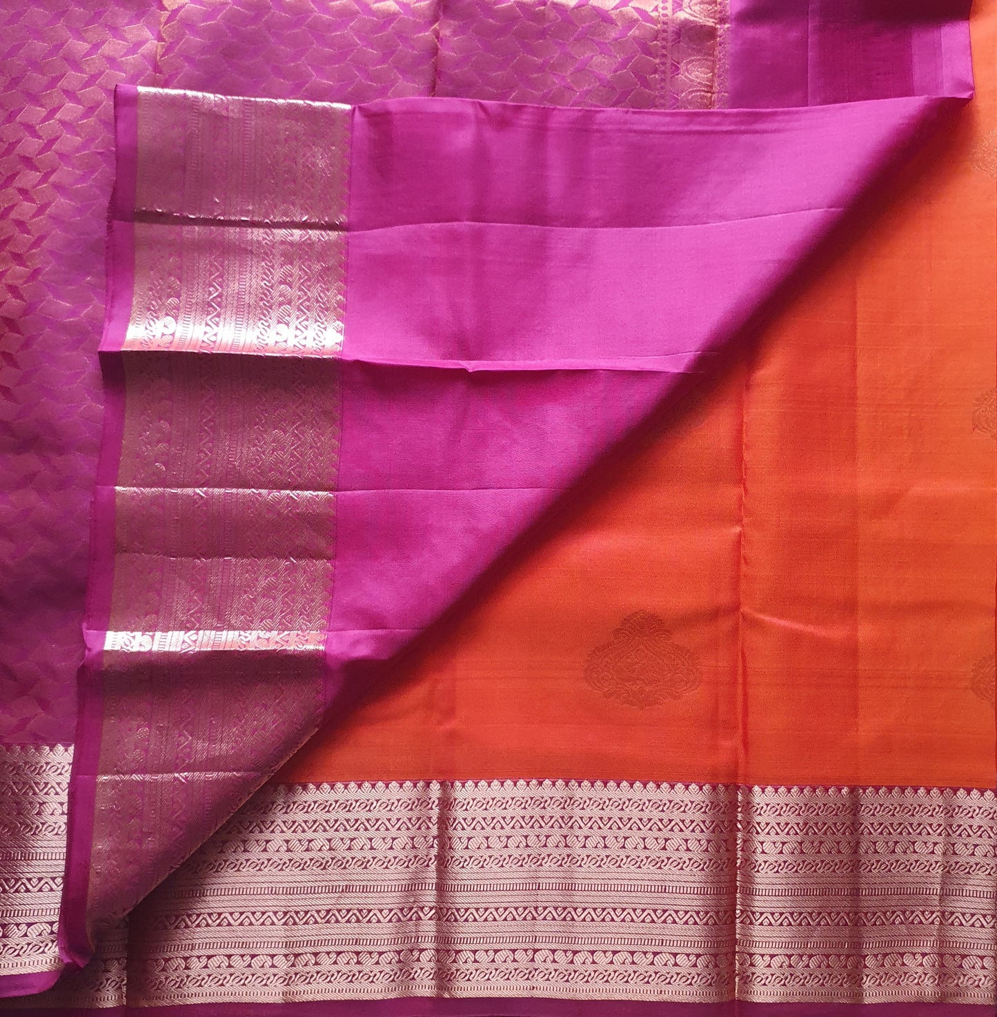 CORAL ORANGE KANJIPURAM