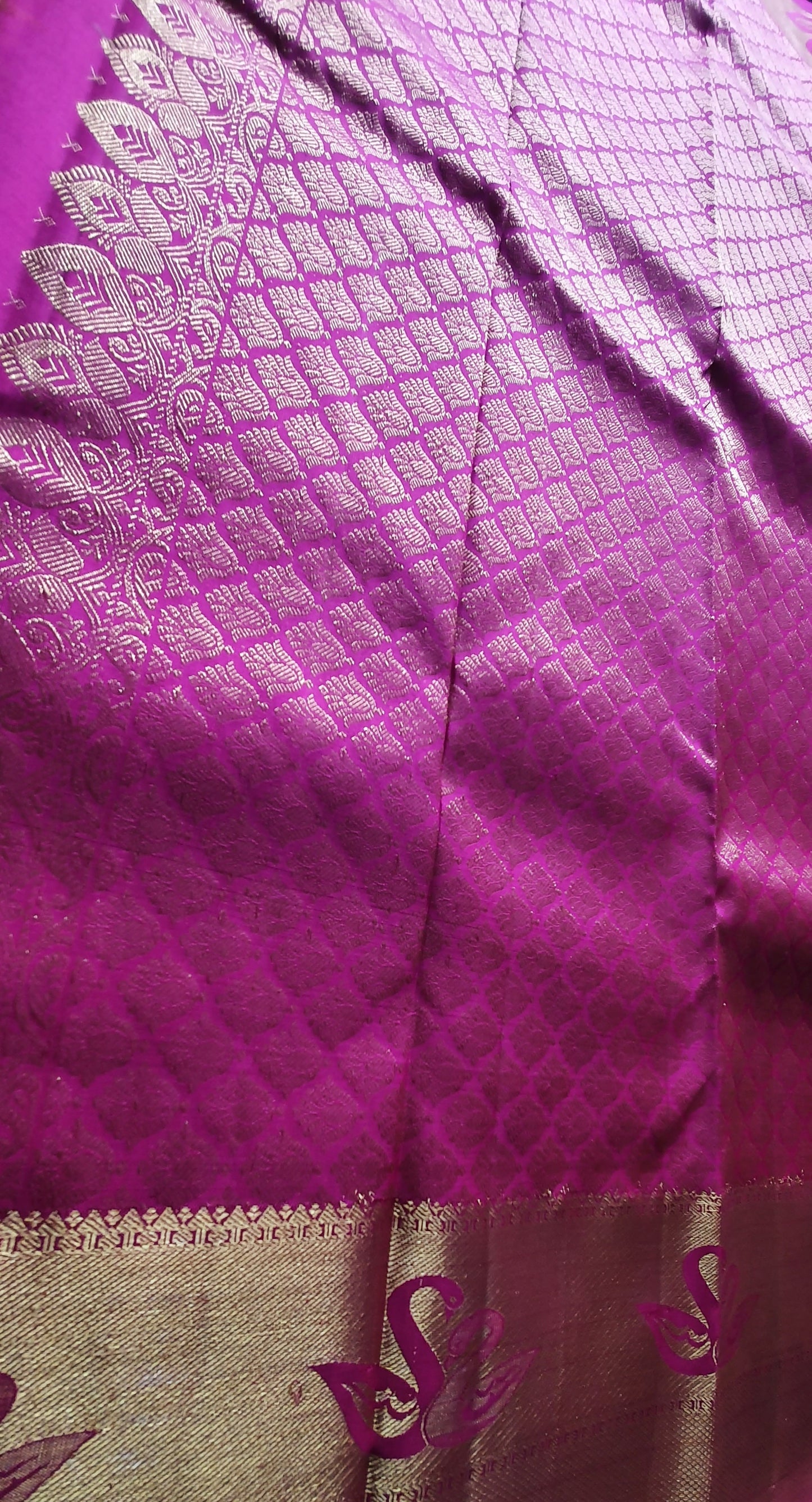 ORANGE AND PINK PURE KANJIPURAM