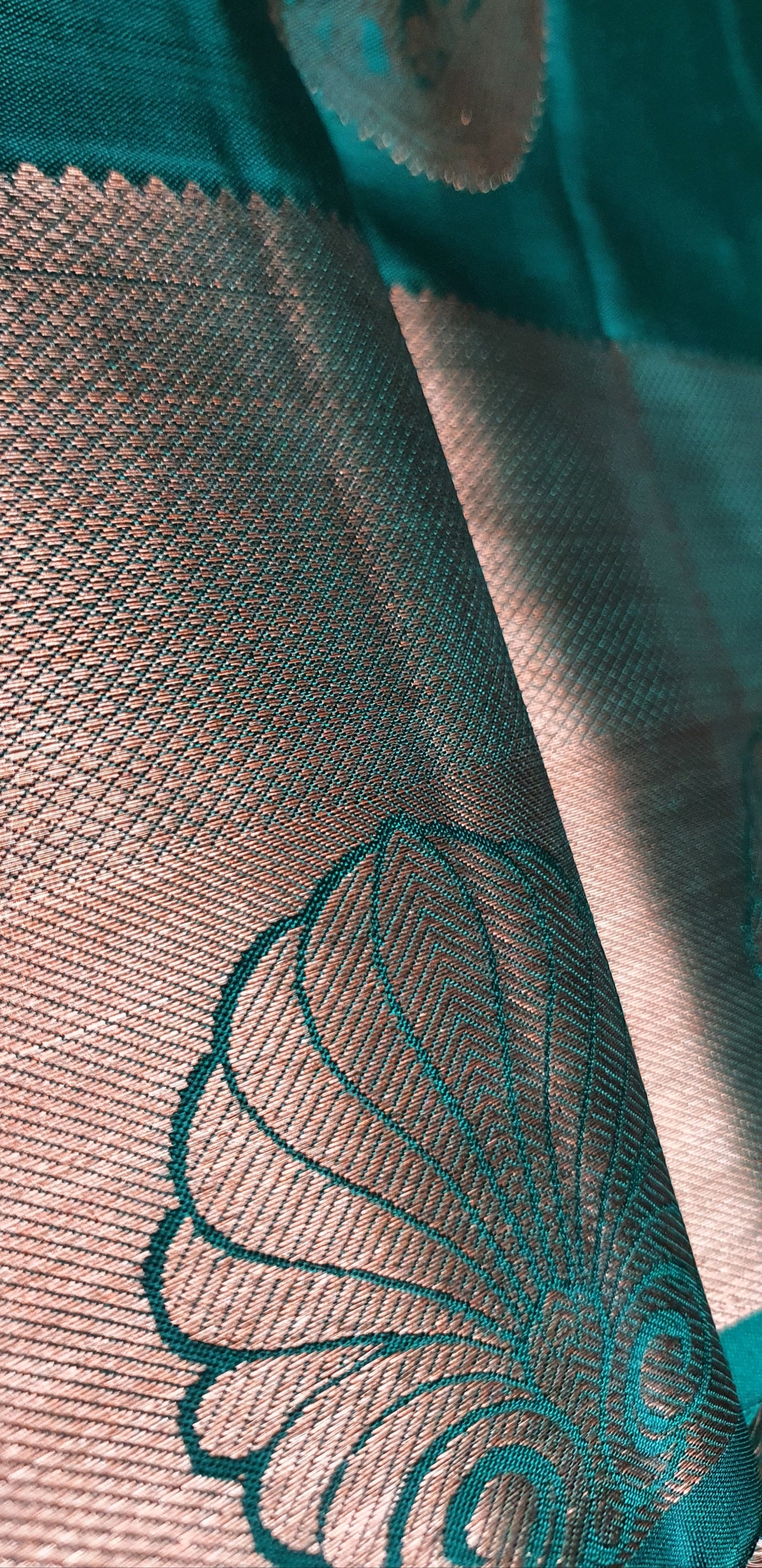 PHTHALO GREEN PURE KANJIPURAM SAREE