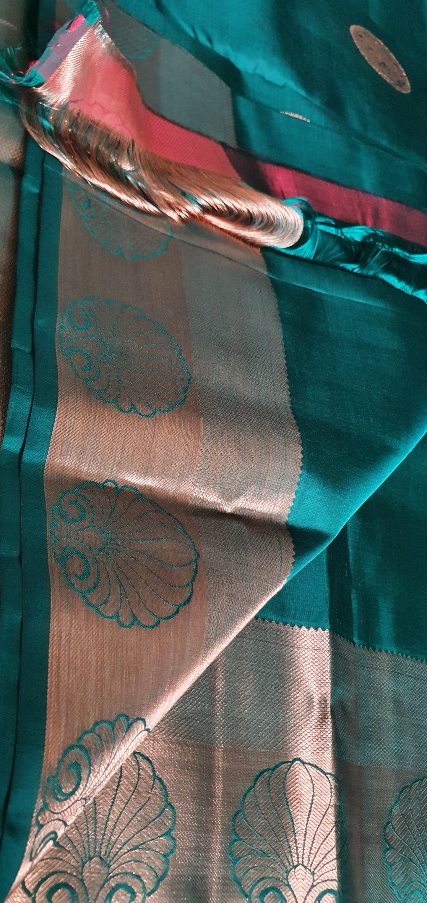 PHTHALO GREEN PURE KANJIPURAM SAREE