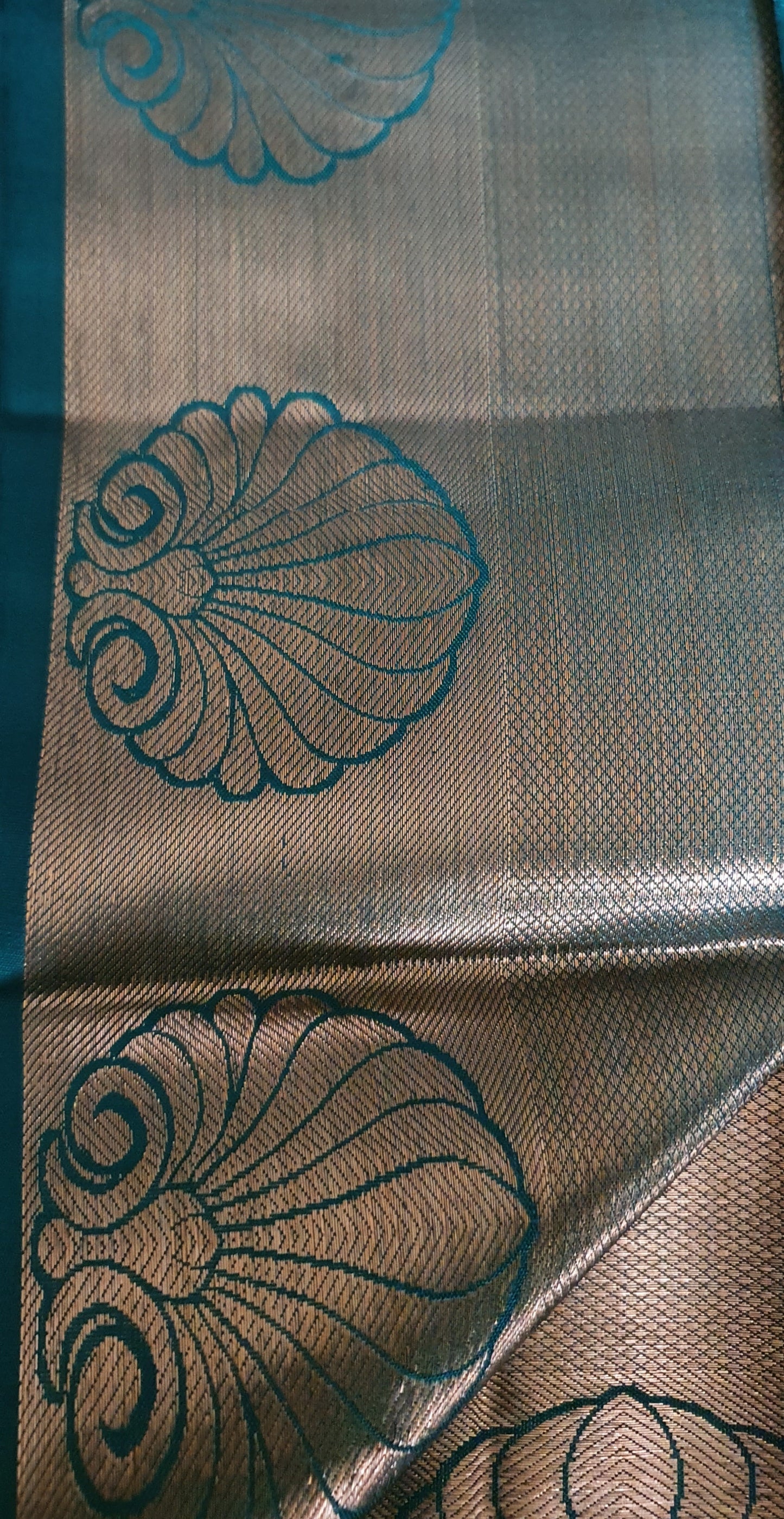 PHTHALO GREEN PURE KANJIPURAM SAREE