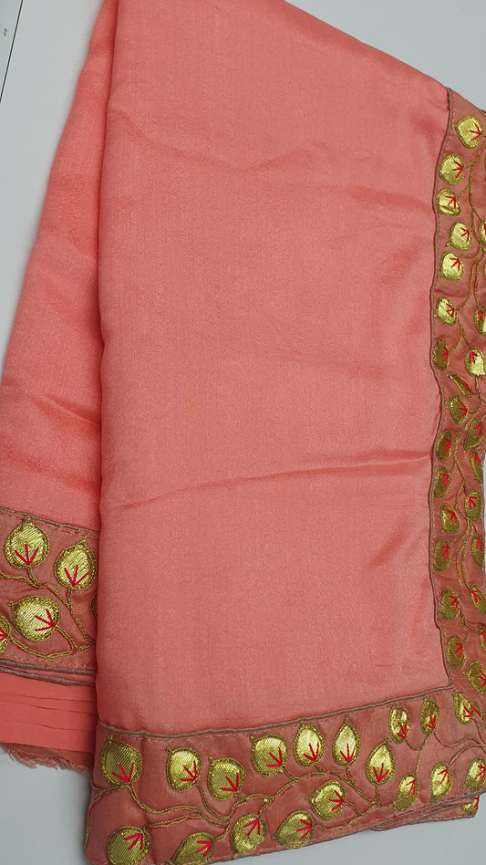 ROSE PEACH DESIGNER SAREE
