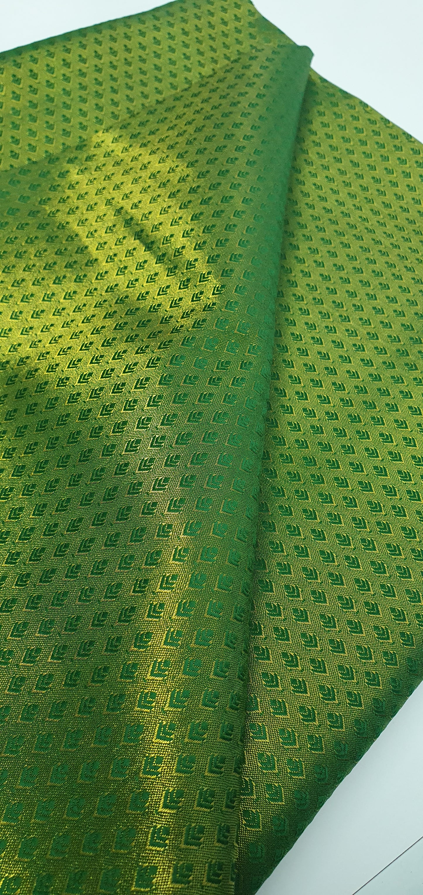 GREEN BROCADE MATERIAL