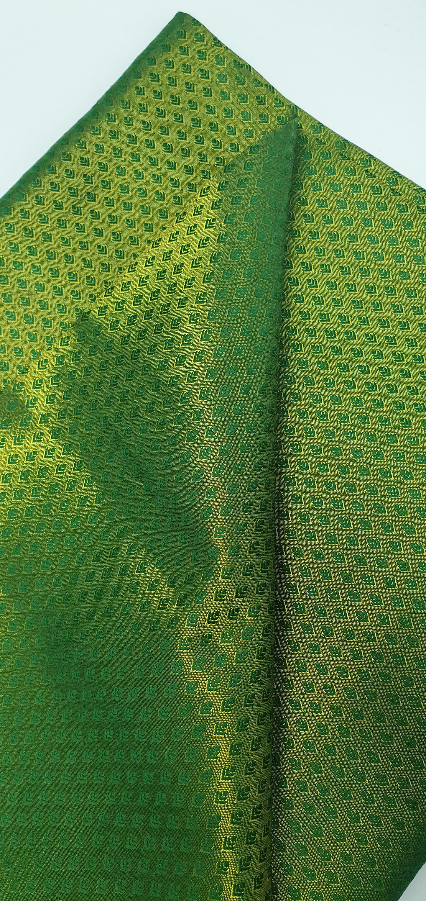 GREEN BROCADE MATERIAL