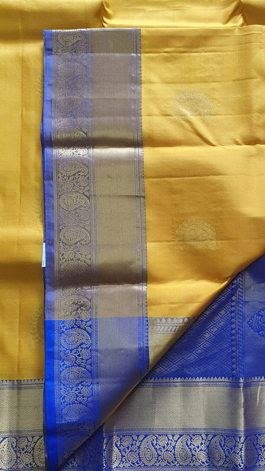 VIVID YELLOW & BLUE KANJIPURAM