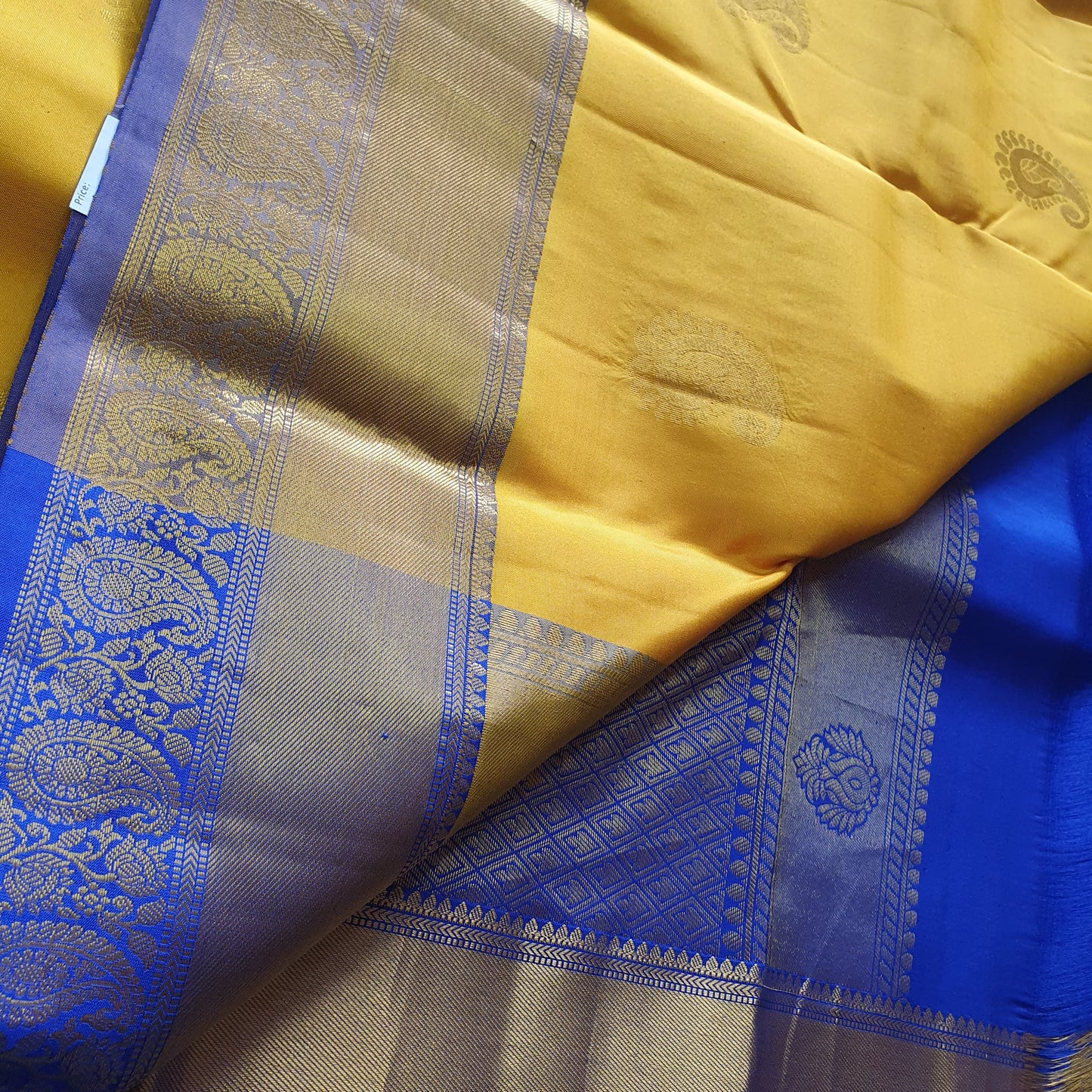 VIVID YELLOW & BLUE KANJIPURAM