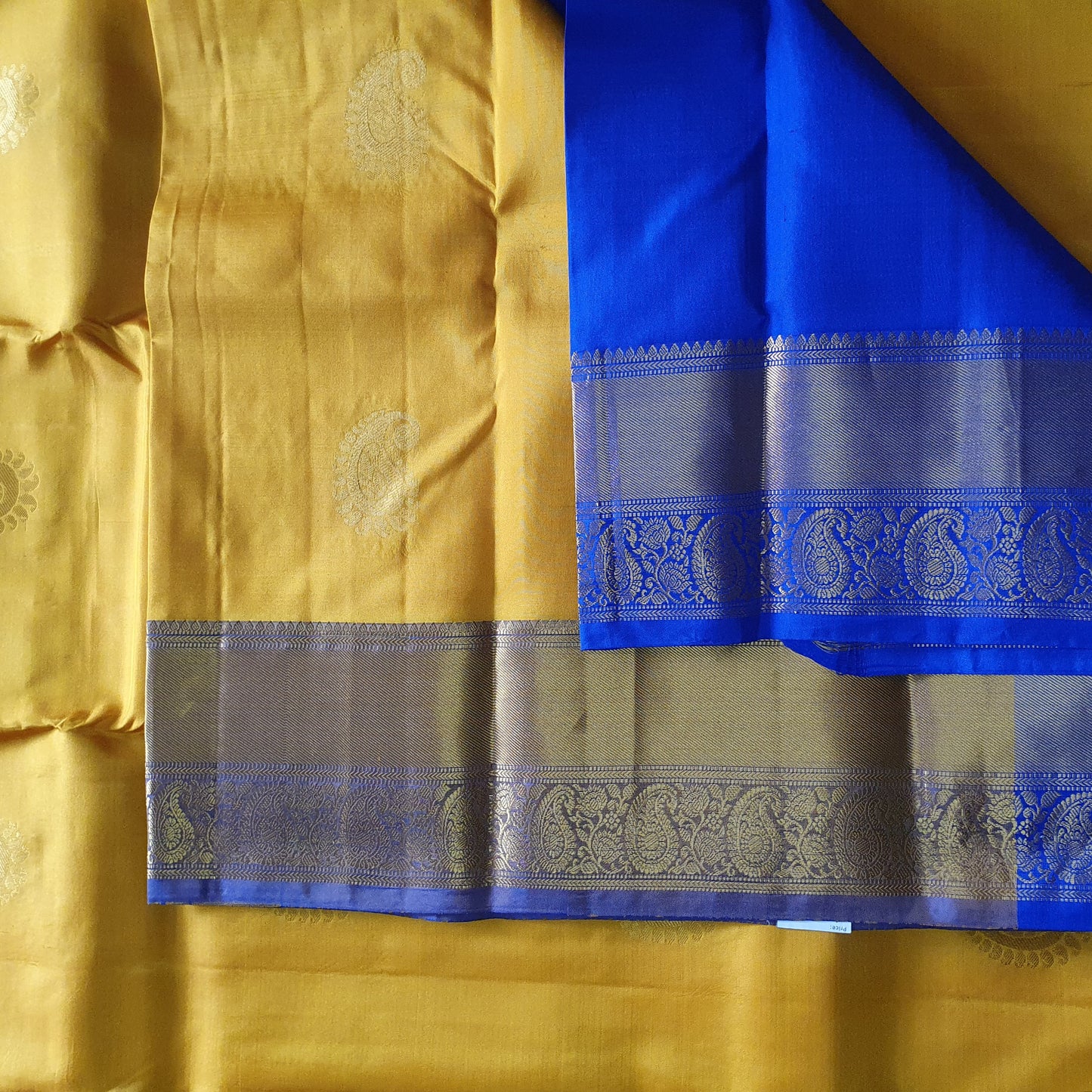 VIVID YELLOW & BLUE KANJIPURAM