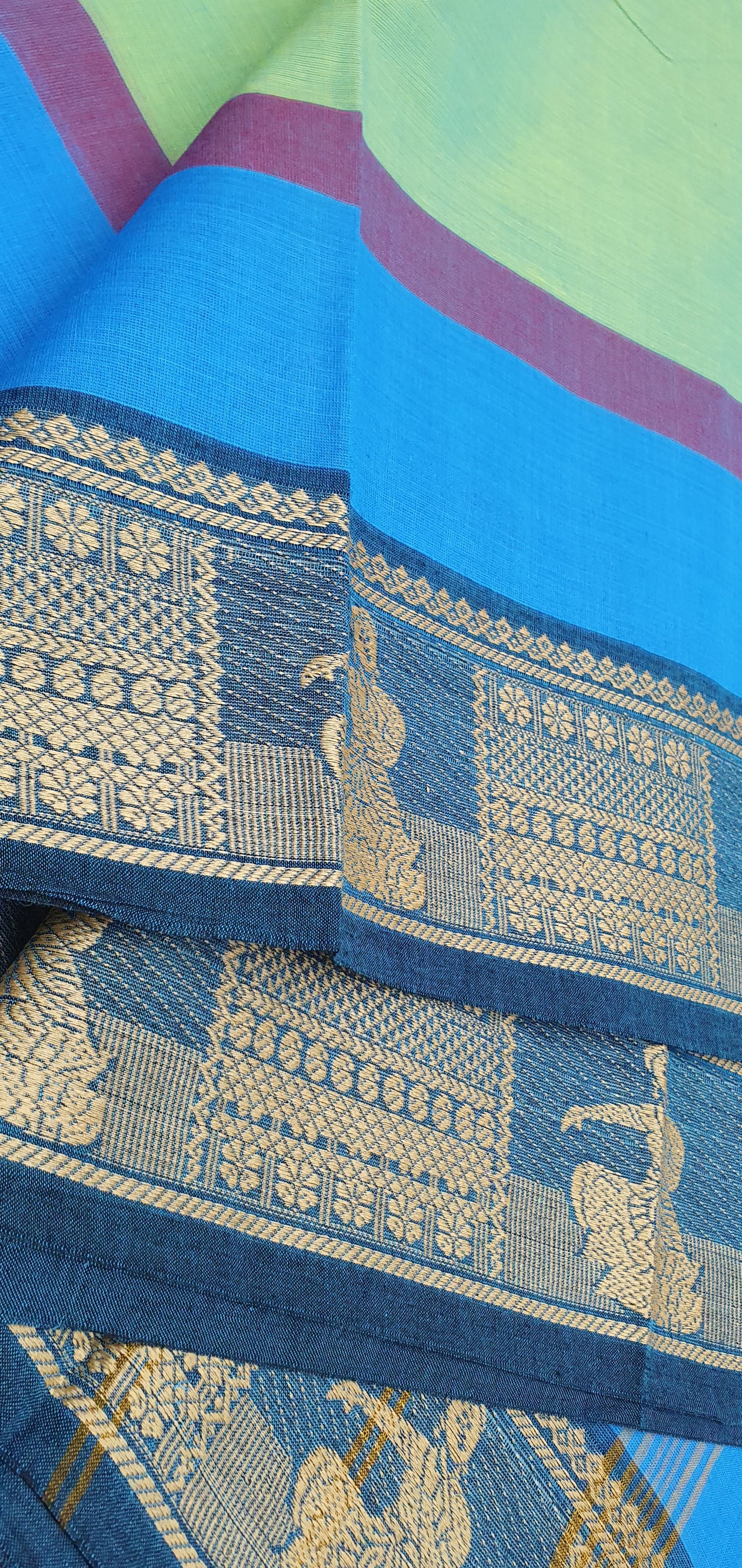 DANCE BORDER SAREE (GREEN)