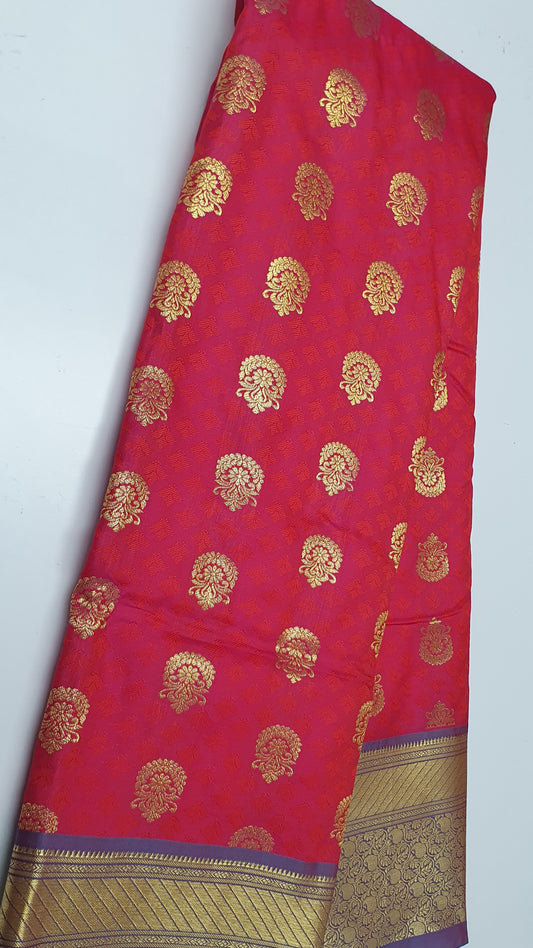 SHOCKING PINK SILK SAREE