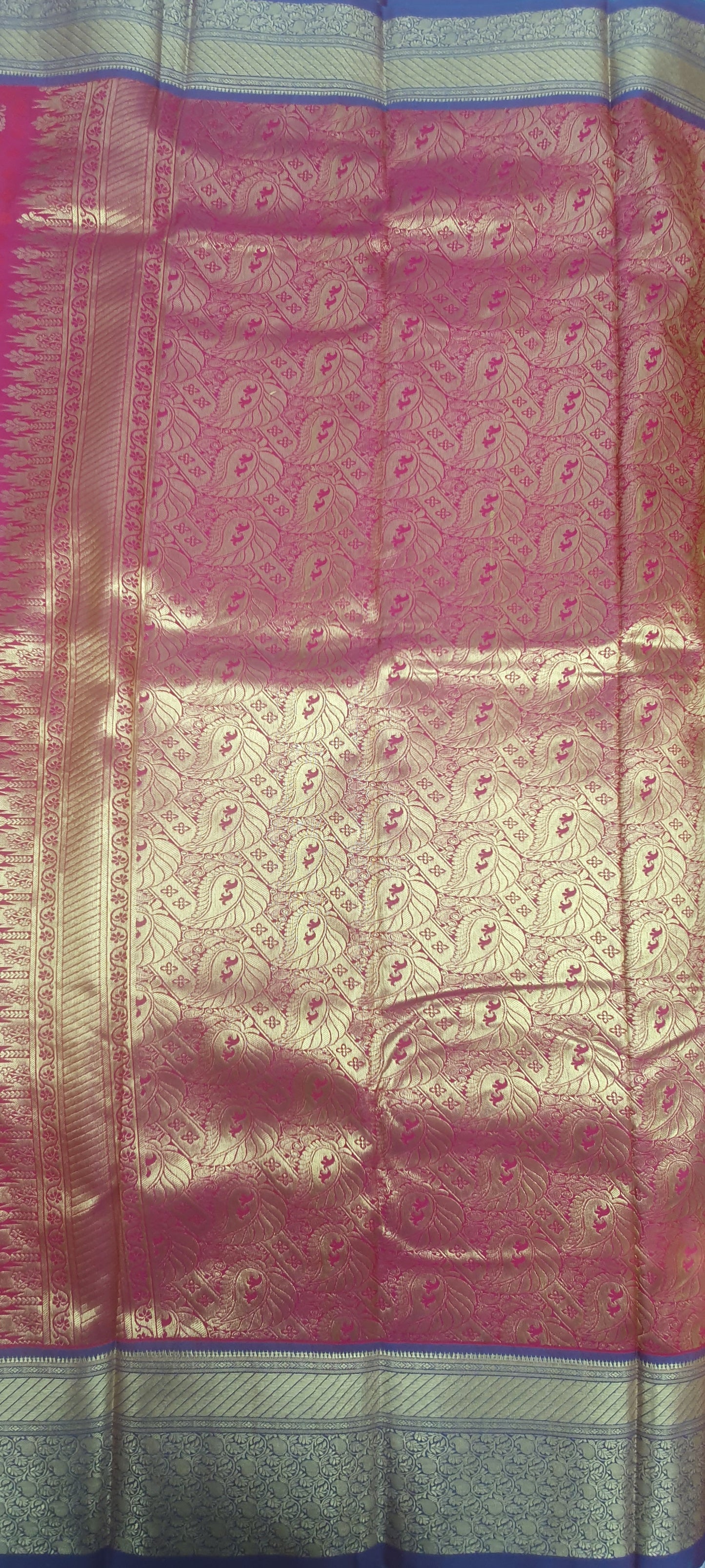 SHOCKING PINK SILK SAREE