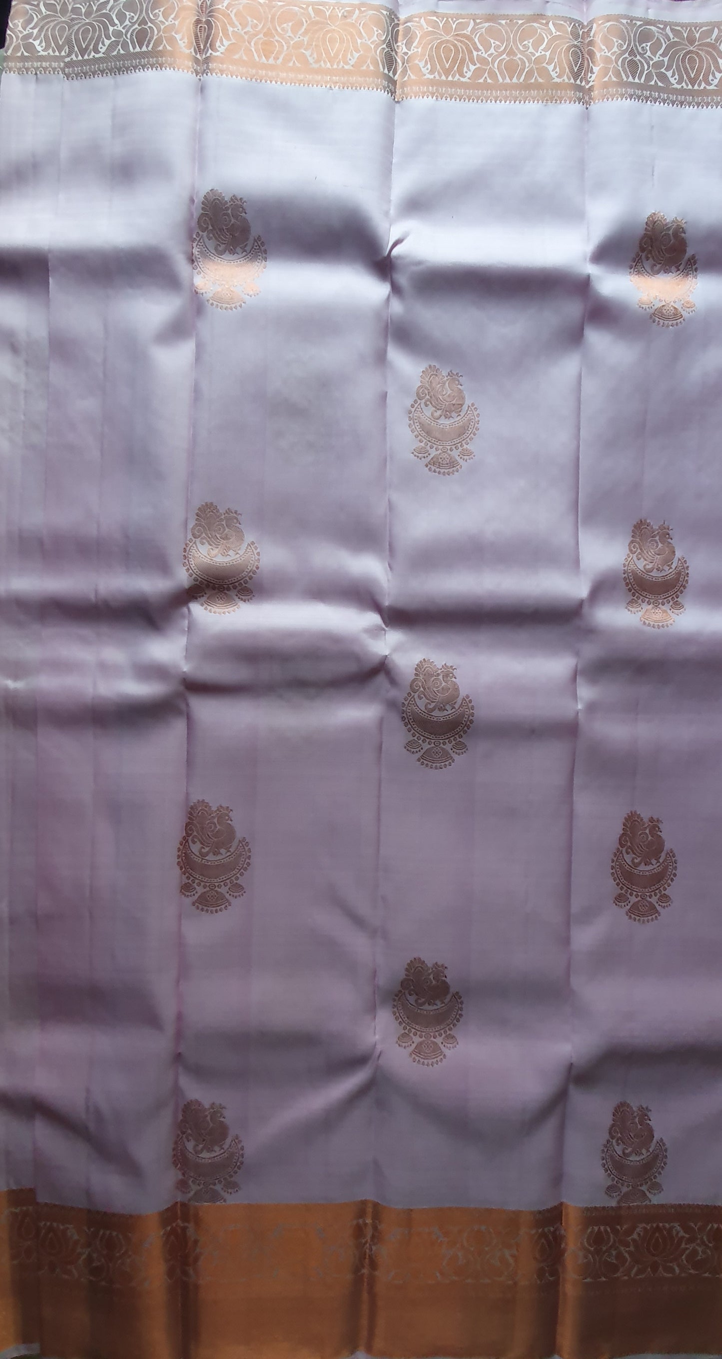 PALE PINK PURE KANJIPURAM- COPPER ZARI