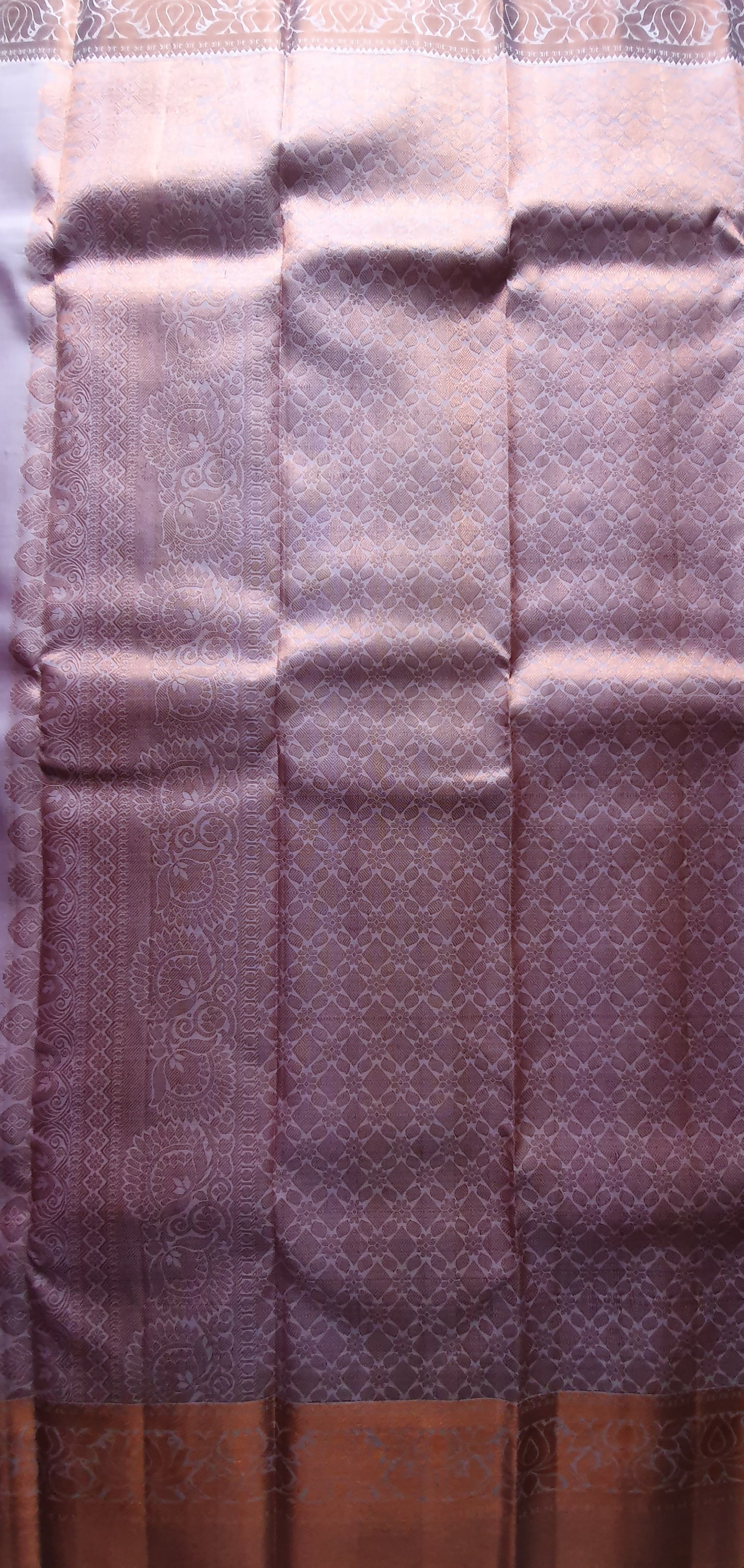 PALE PINK PURE KANJIPURAM- COPPER ZARI