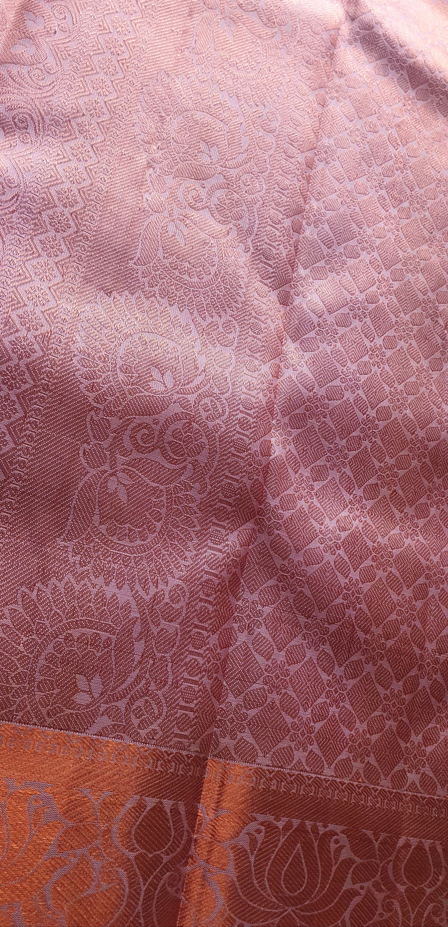 PALE PINK PURE KANJIPURAM- COPPER ZARI