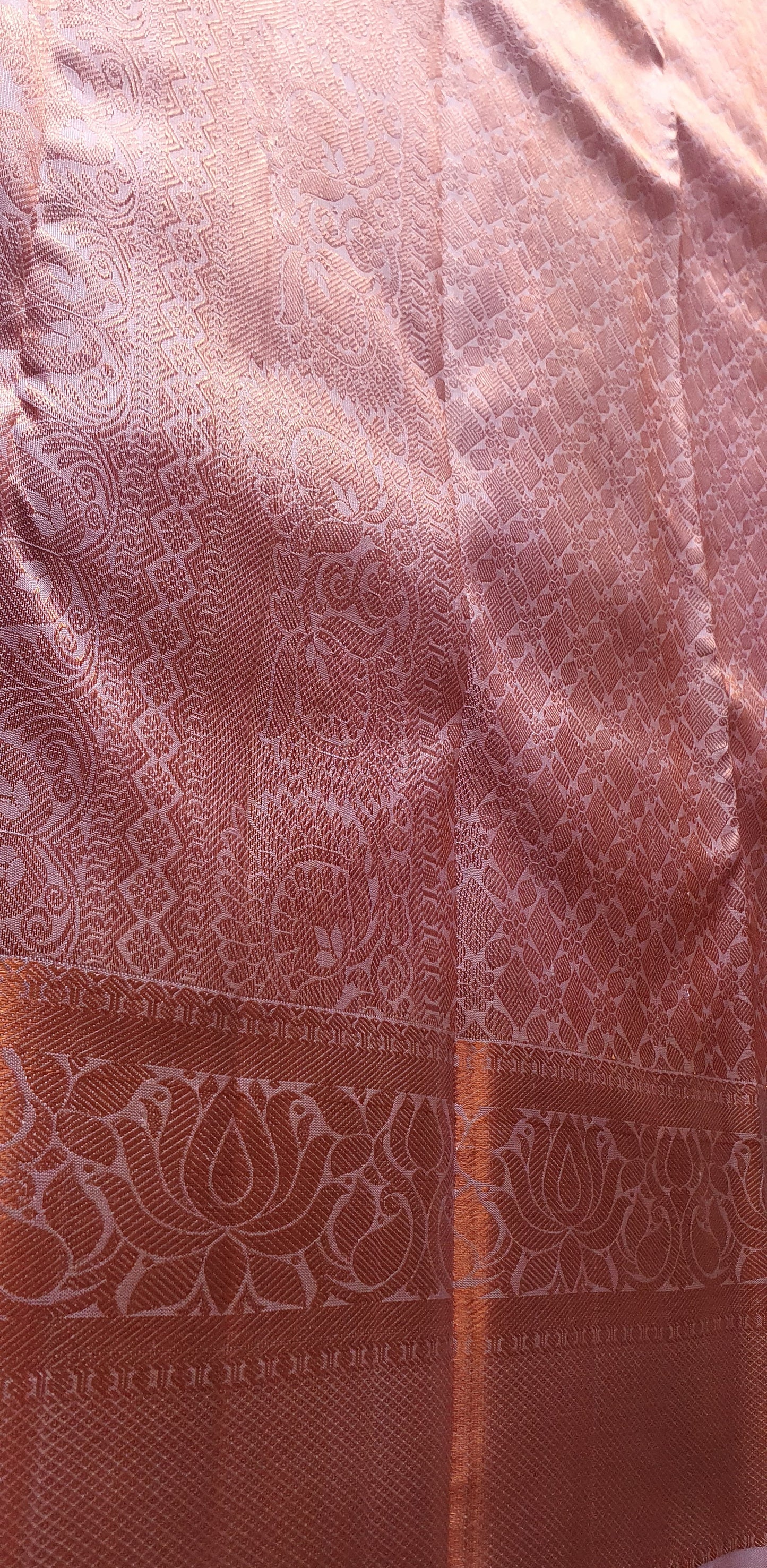 PALE PINK PURE KANJIPURAM- COPPER ZARI